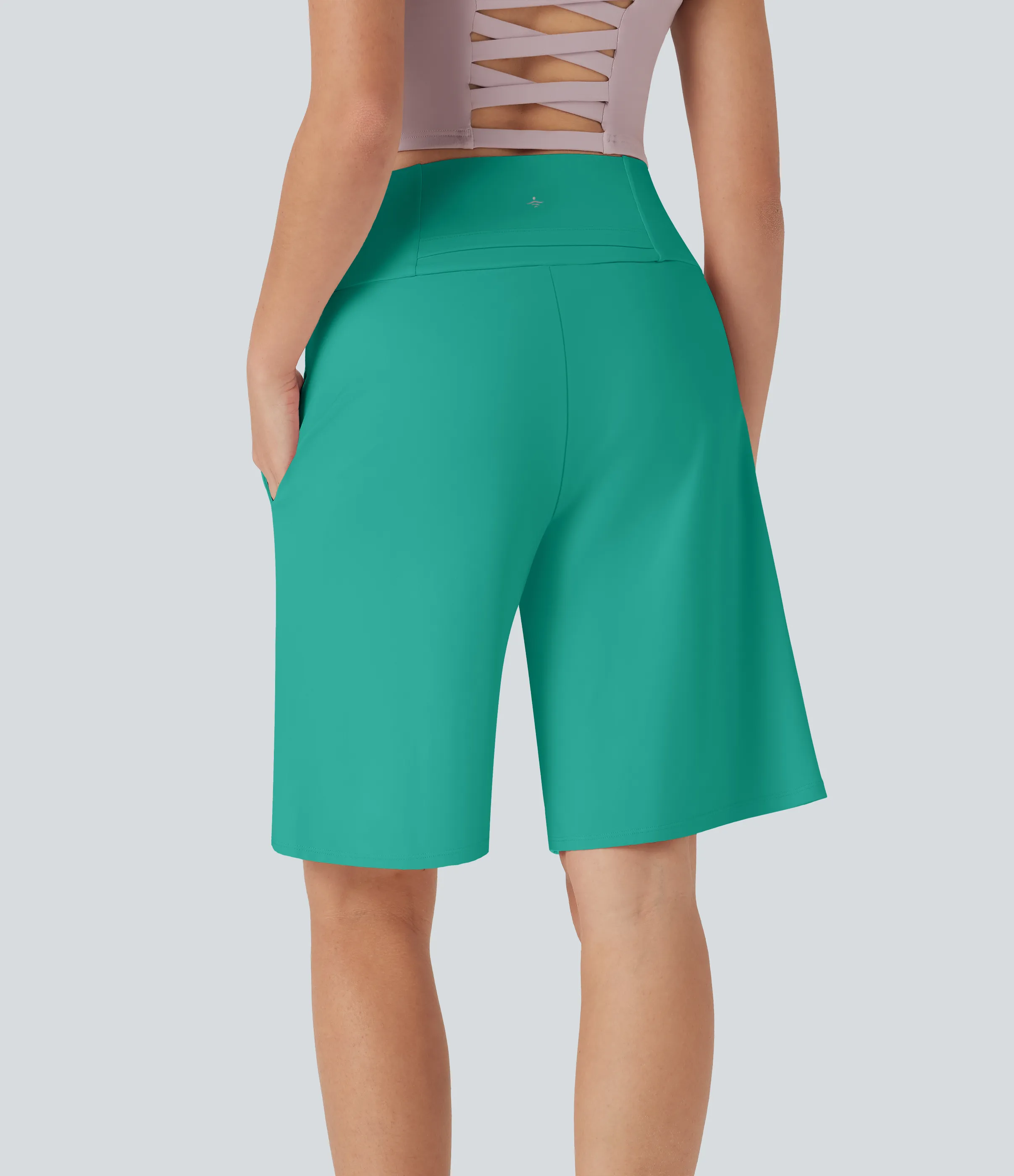 Halara Bermudas Softlyzero™ Airy yoga tiro alto múltiple bolsillo tacto fresco - Waterfall - S sold by Halara product image thumbnail 3