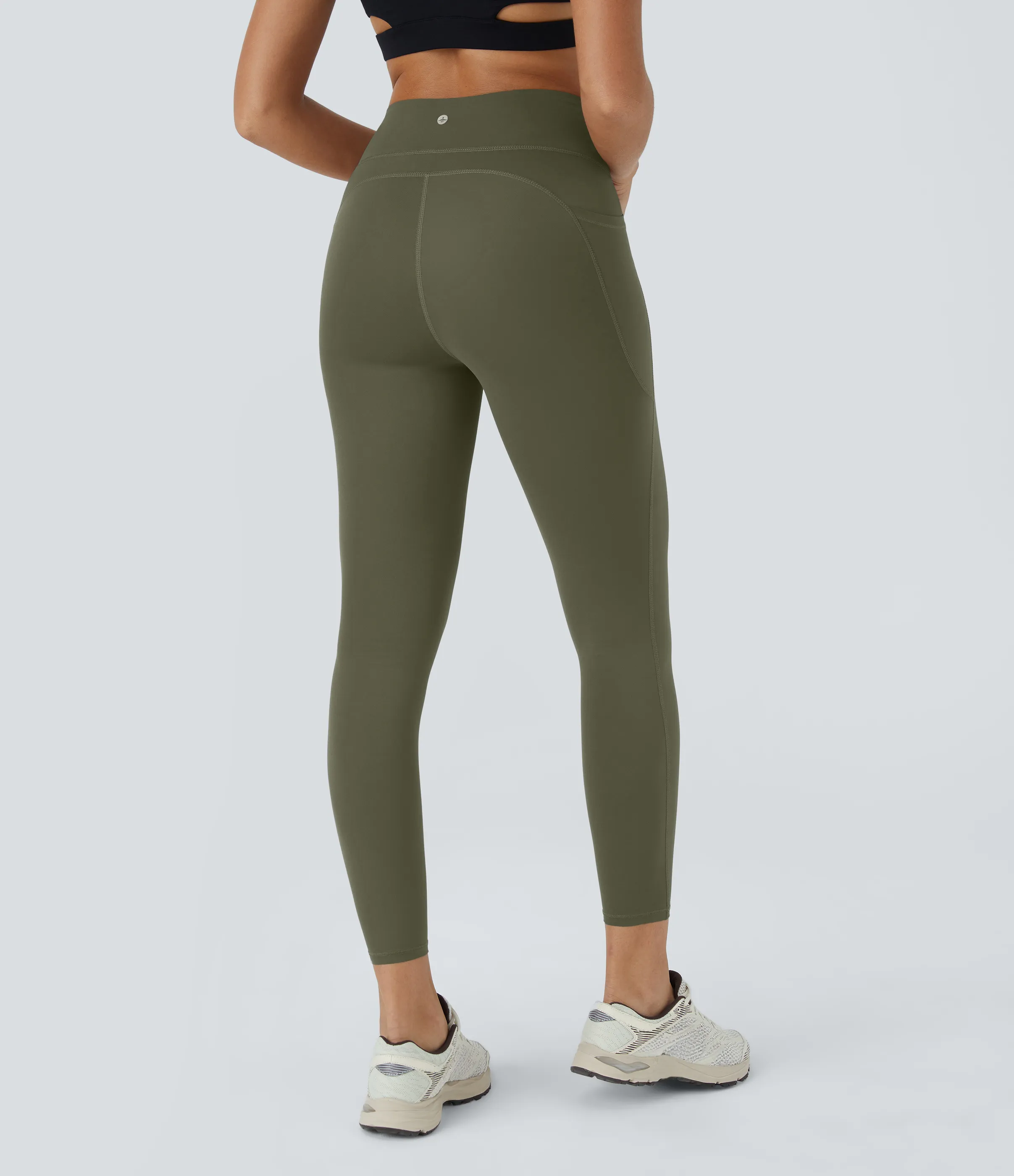 Halara Leggings deportivos moldeadores Halara UltraSculpt™ con tiro alto bolsillos laterales y efecto moldeador de abdomen - Grass Grey Green - XS(7/8) sold by Halara product image thumbnail 3