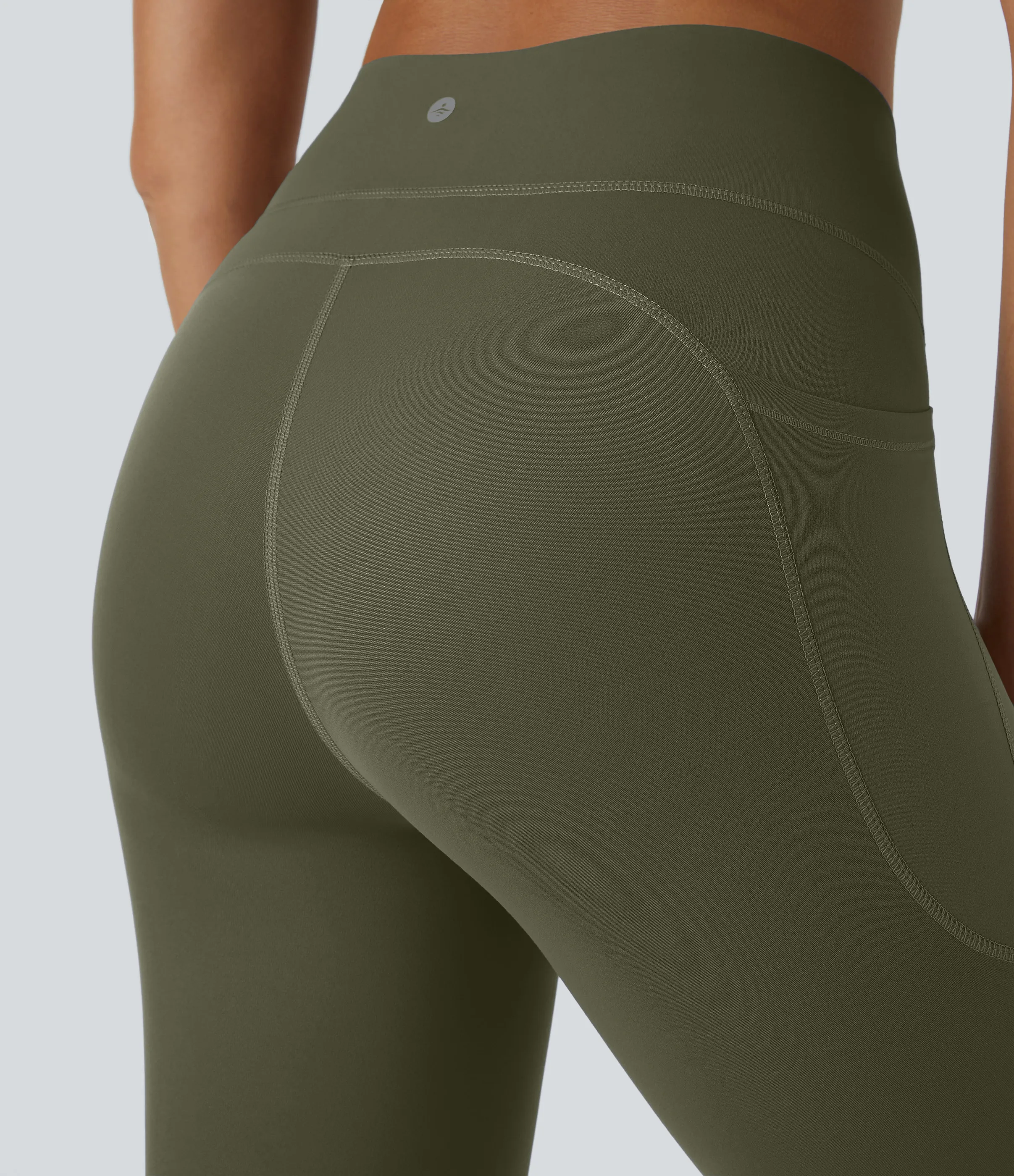 Halara Leggings deportivos moldeadores Halara UltraSculpt™ con tiro alto bolsillos laterales y efecto moldeador de abdomen - Grass Grey Green - XS(7/8) sold by Halara product image thumbnail 5