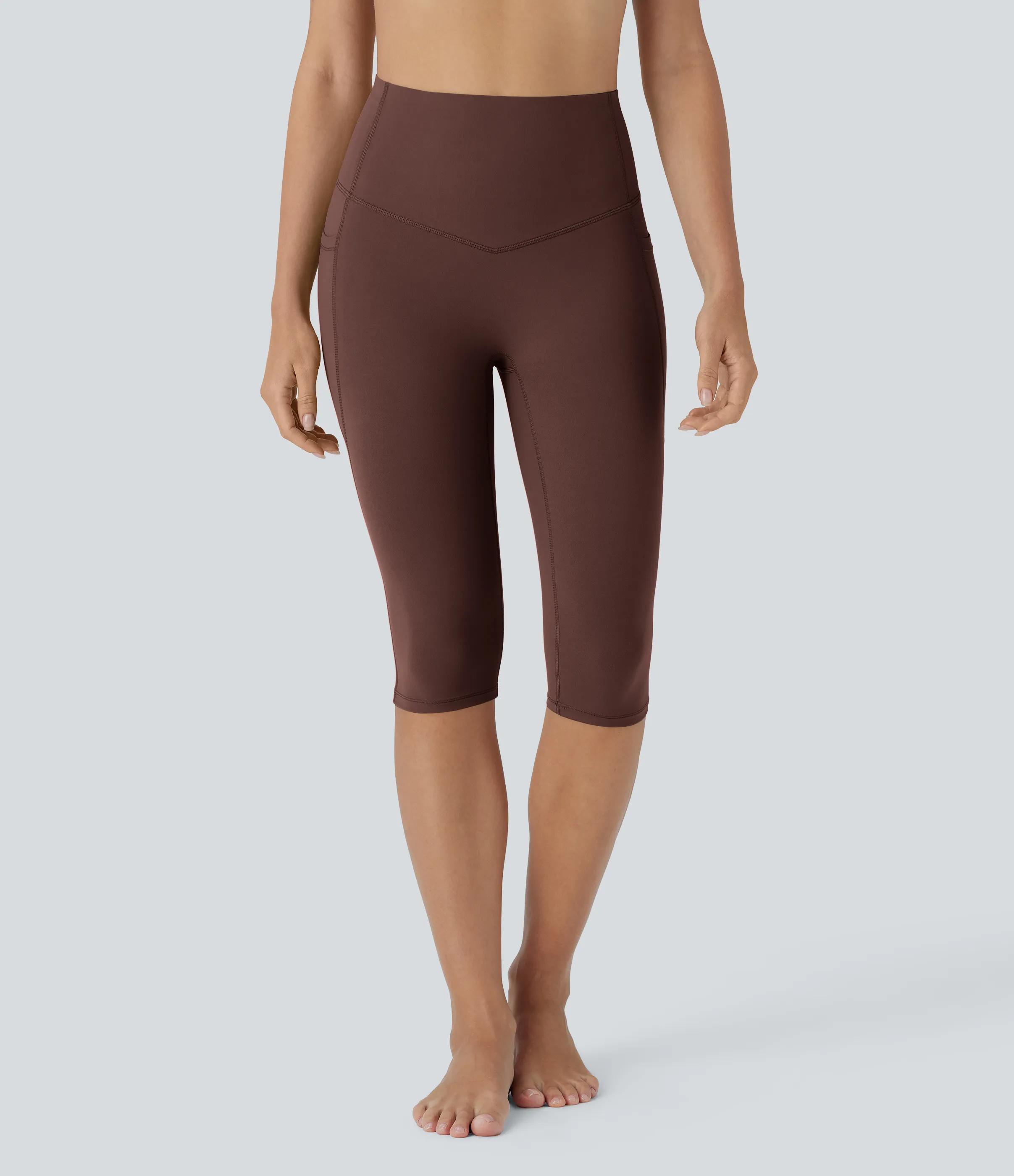 Halara Leggings de yoga moldeadores Halara UltraSculpt™ de tiro alto reductor de abdomen y bolsillos laterales - Bitter Chocolate - S sold by Halara product image thumbnail 4