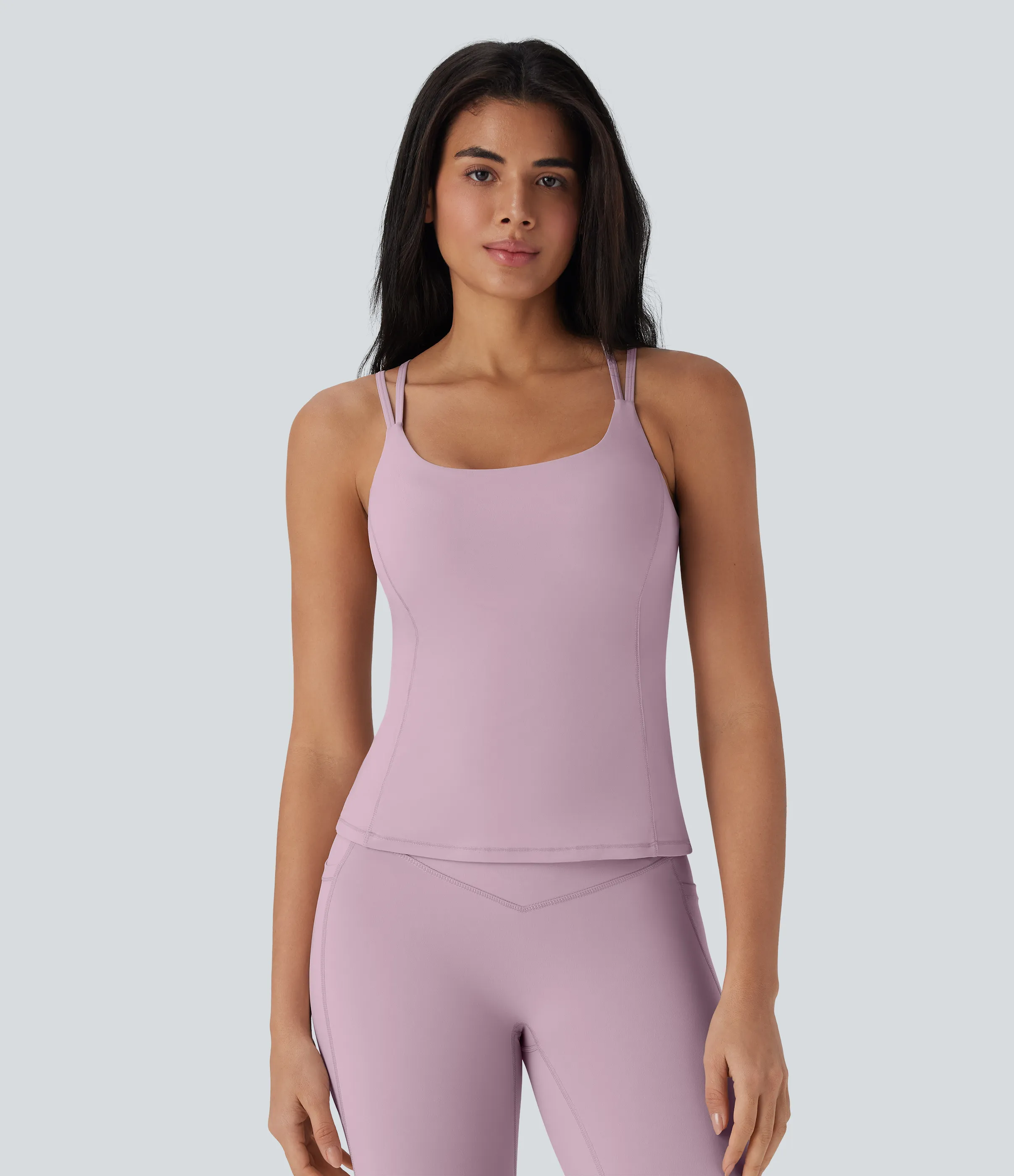 Halara Top de yoga Halara UltraSculpt™ con copas moldeadas, espalda descubierta y secado rápido - UPF 50+ - Dawn Pink - S sold by Halara product image thumbnail 3