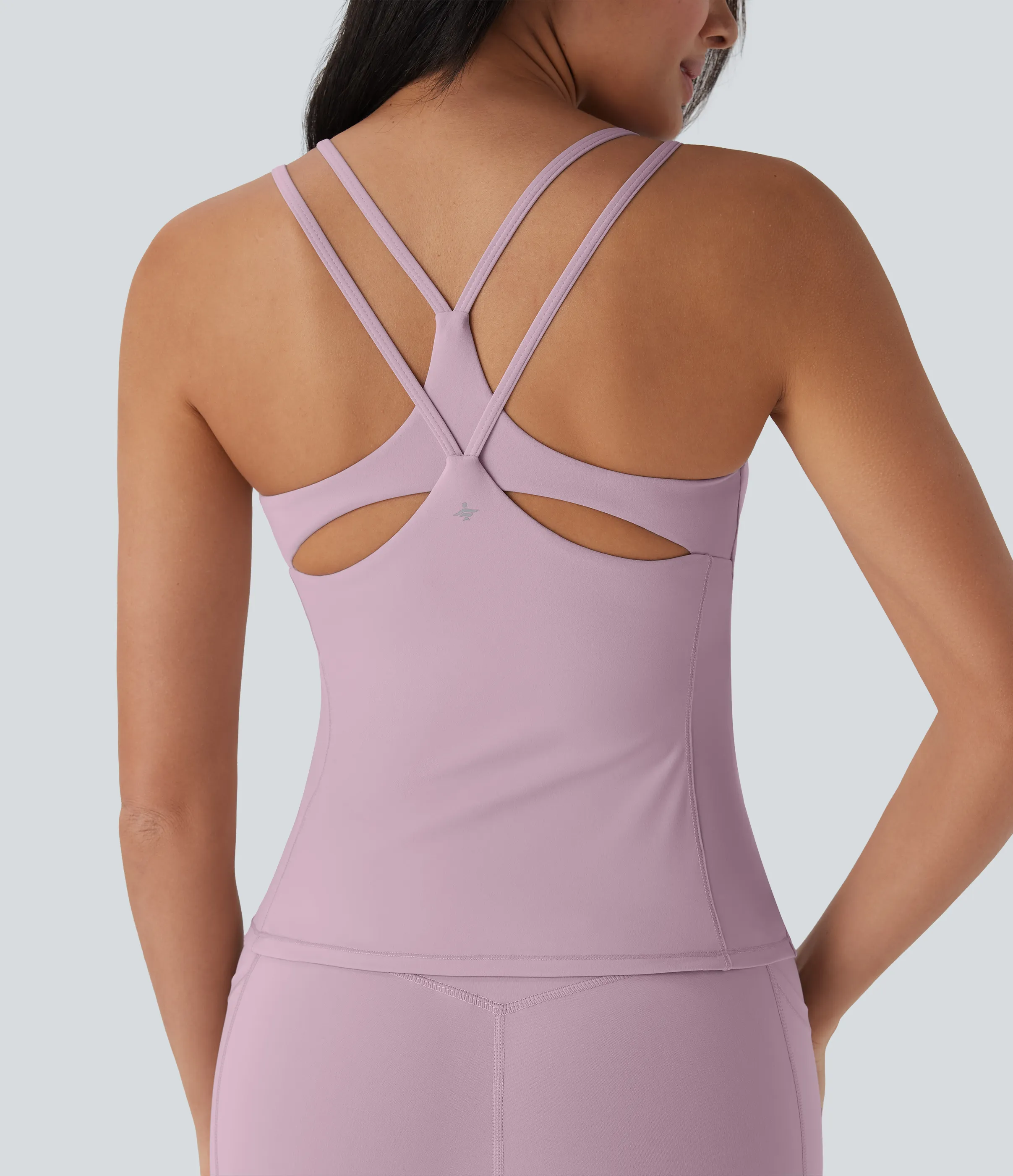 Halara Top de yoga Halara UltraSculpt™ con copas moldeadas, espalda descubierta y secado rápido - UPF 50+ - Dawn Pink - S sold by Halara product image thumbnail 5