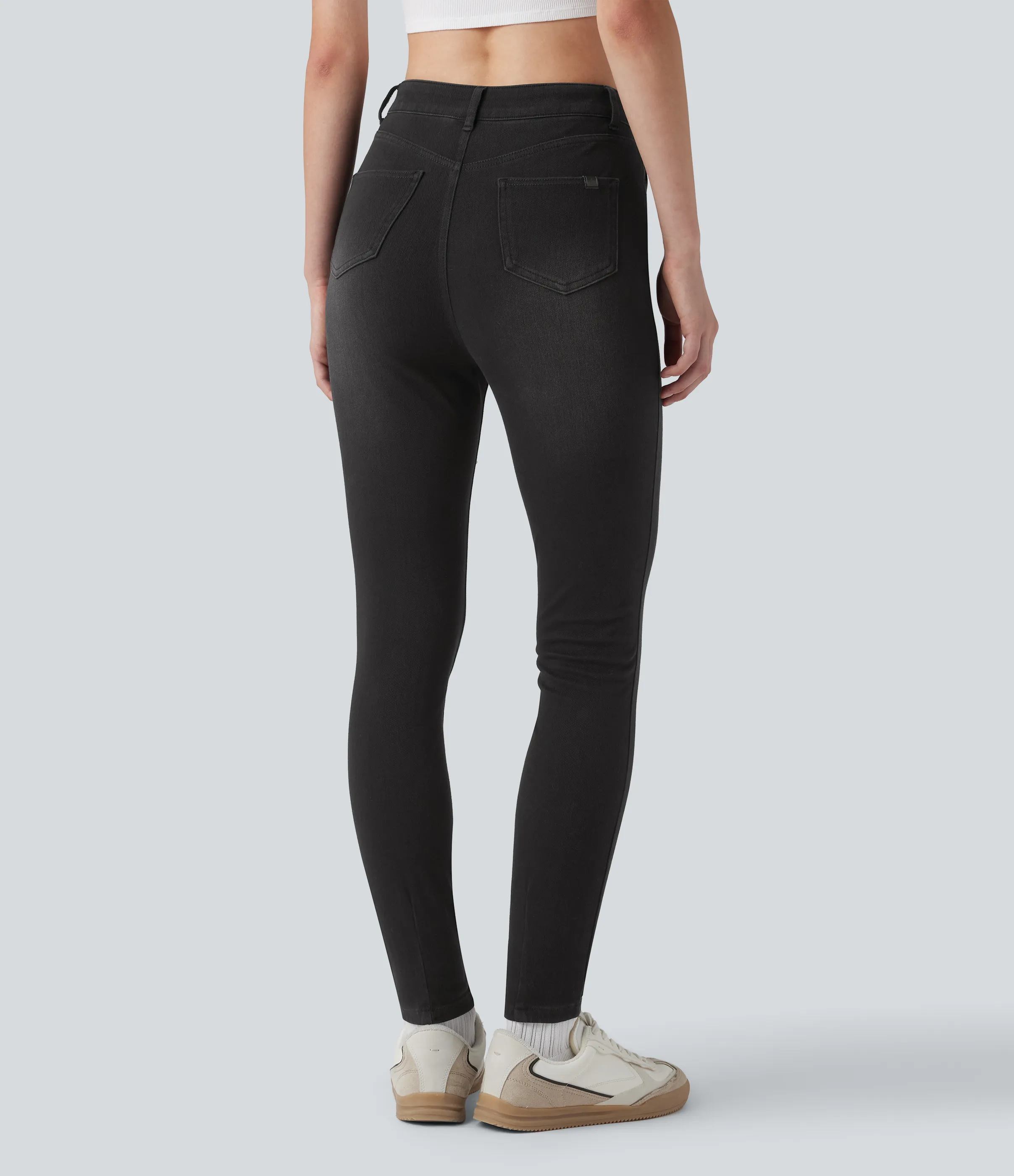 Halara Jeans ajustados casuales Halara Flex™ de tiro alto con bolsillos - Phantom Denim - XS(regular) sold by Halara product image thumbnail 3