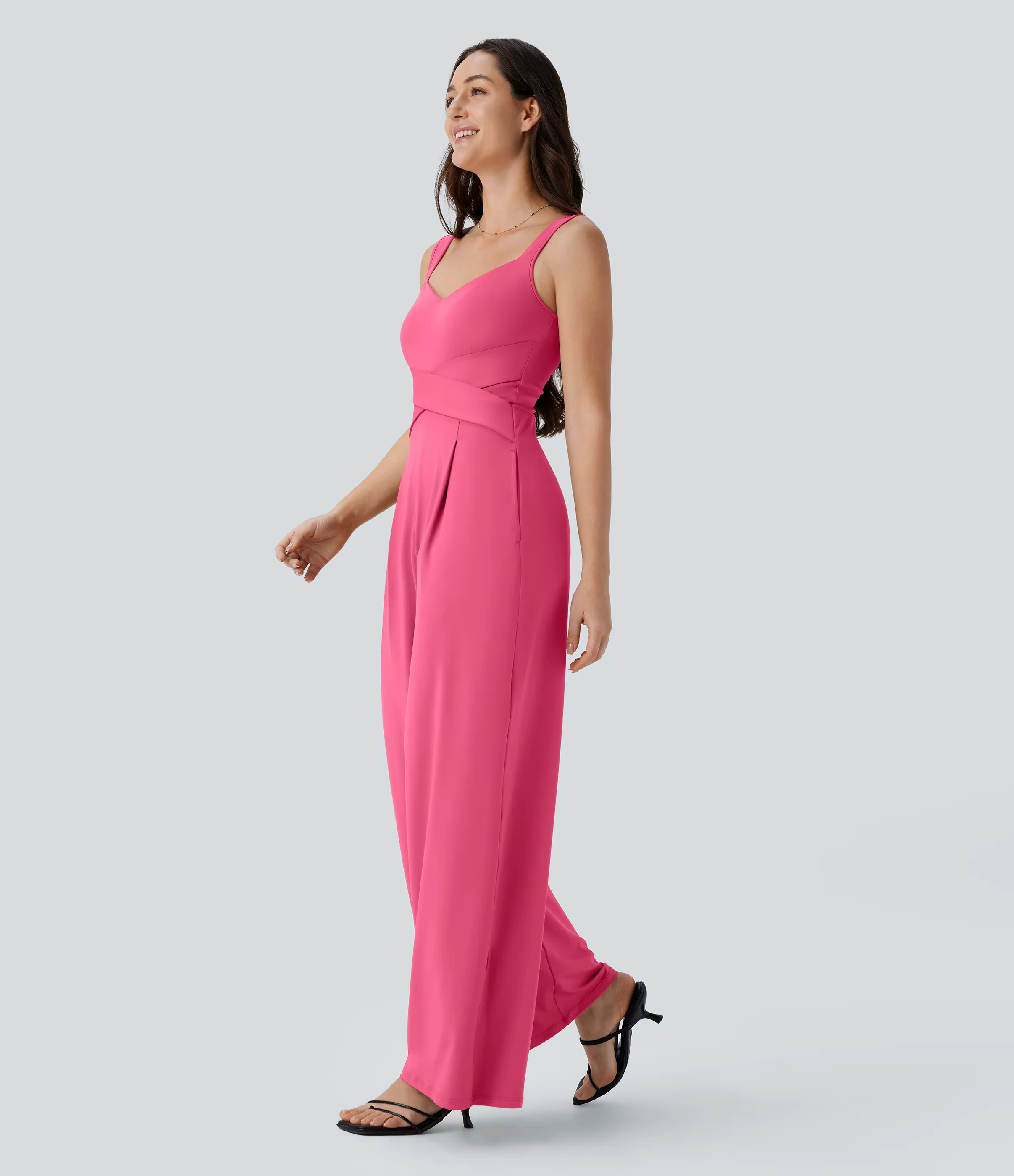 Halara Jumpsuit casual sin mangas con espalda en U y bolsillos - Camellia Rose - XL(regular) sold by Halara product image thumbnail 4