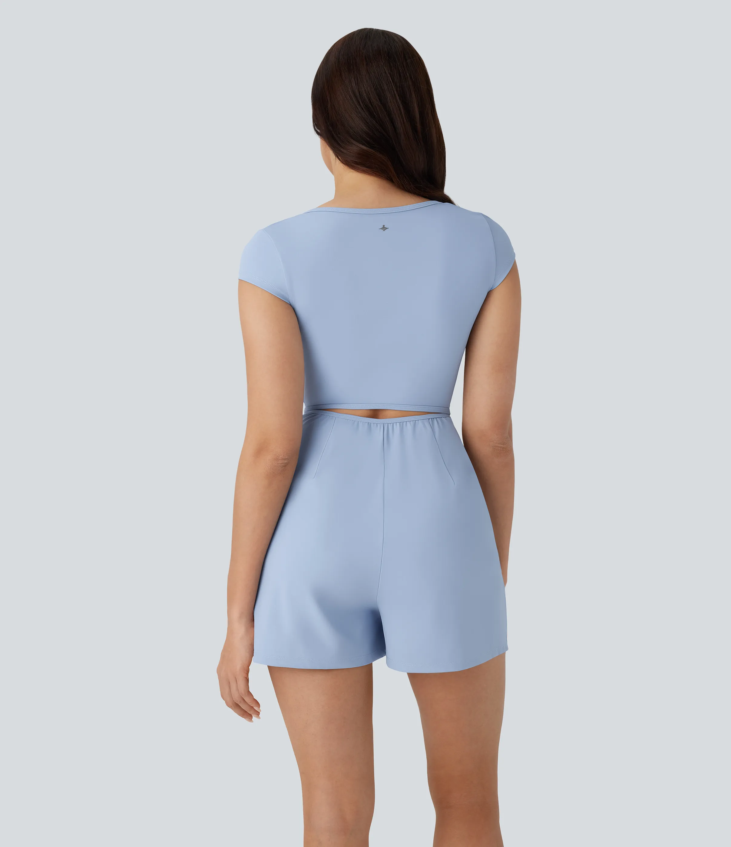 Halara Mono Softlyzero™ Airy yoga cuello U manga corta bolsillo lateral tacto fresco - Easy Peezy - Chambray Blue - M sold by Halara product image thumbnail 3