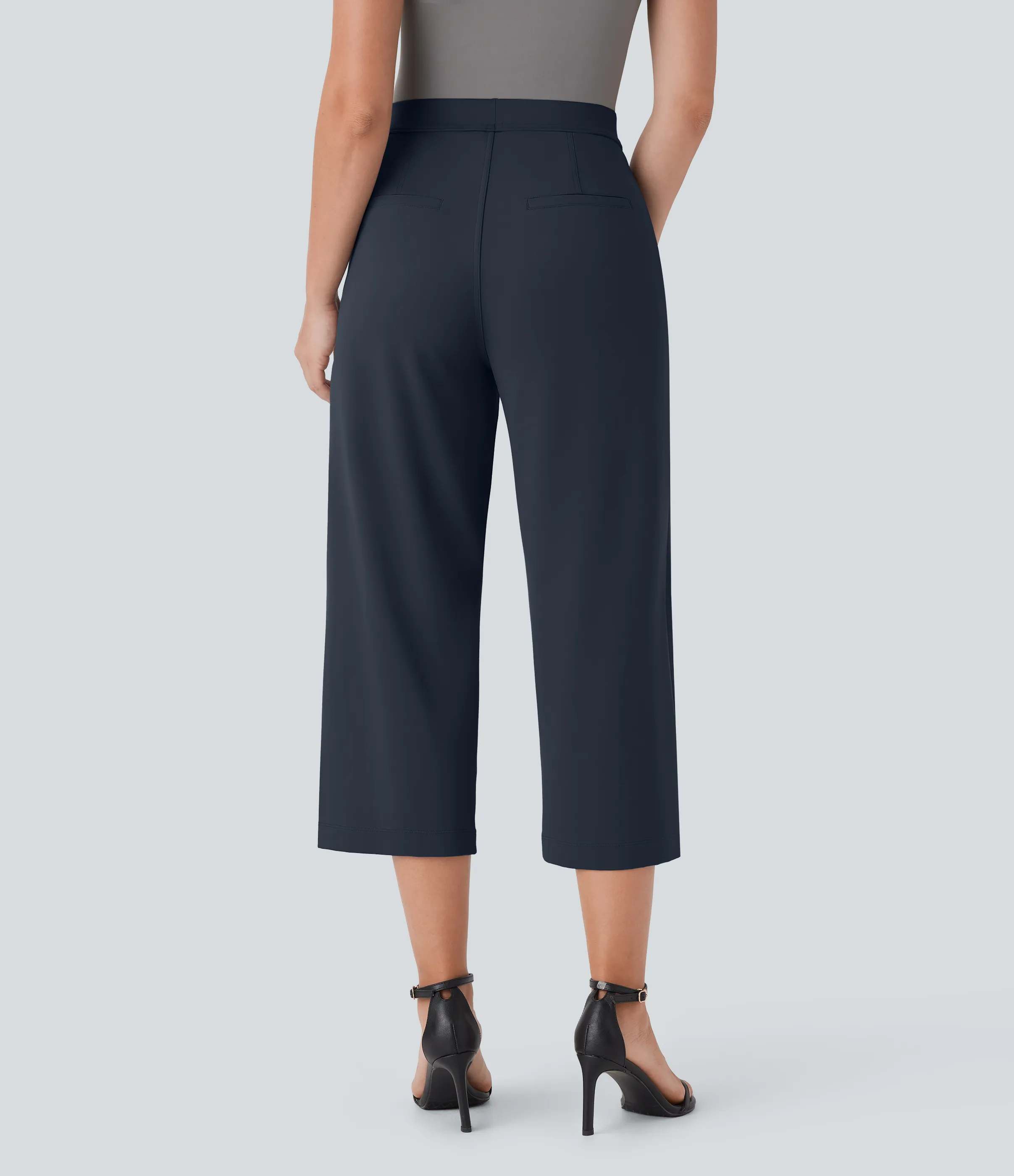 Halara Pantalón oficina capri pierna recta bolsillo lateral tiro alto - Midnight Blue - XS(regular) sold by Halara product image thumbnail 3