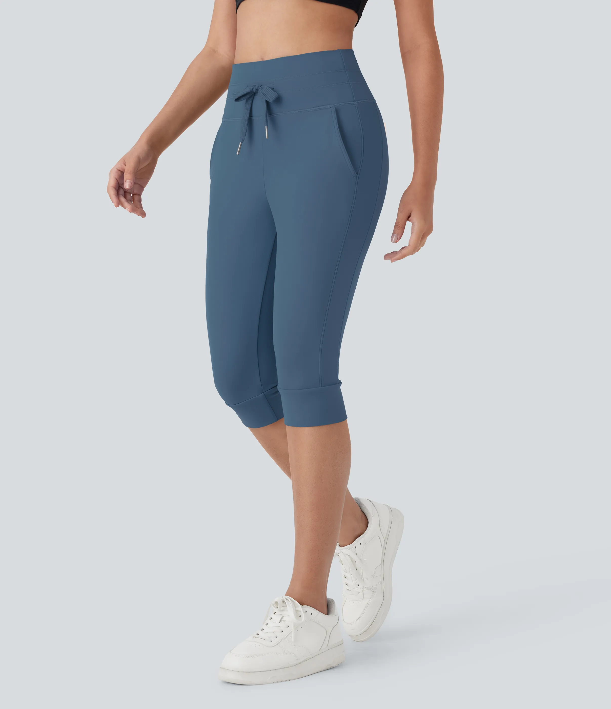 Halara Pantalón Softlyzero™ Plush deportivo yoga pedal bolsillo lateral cordón tiro alto - Grey Blue - XL(regular) sold by Halara product image thumbnail 4