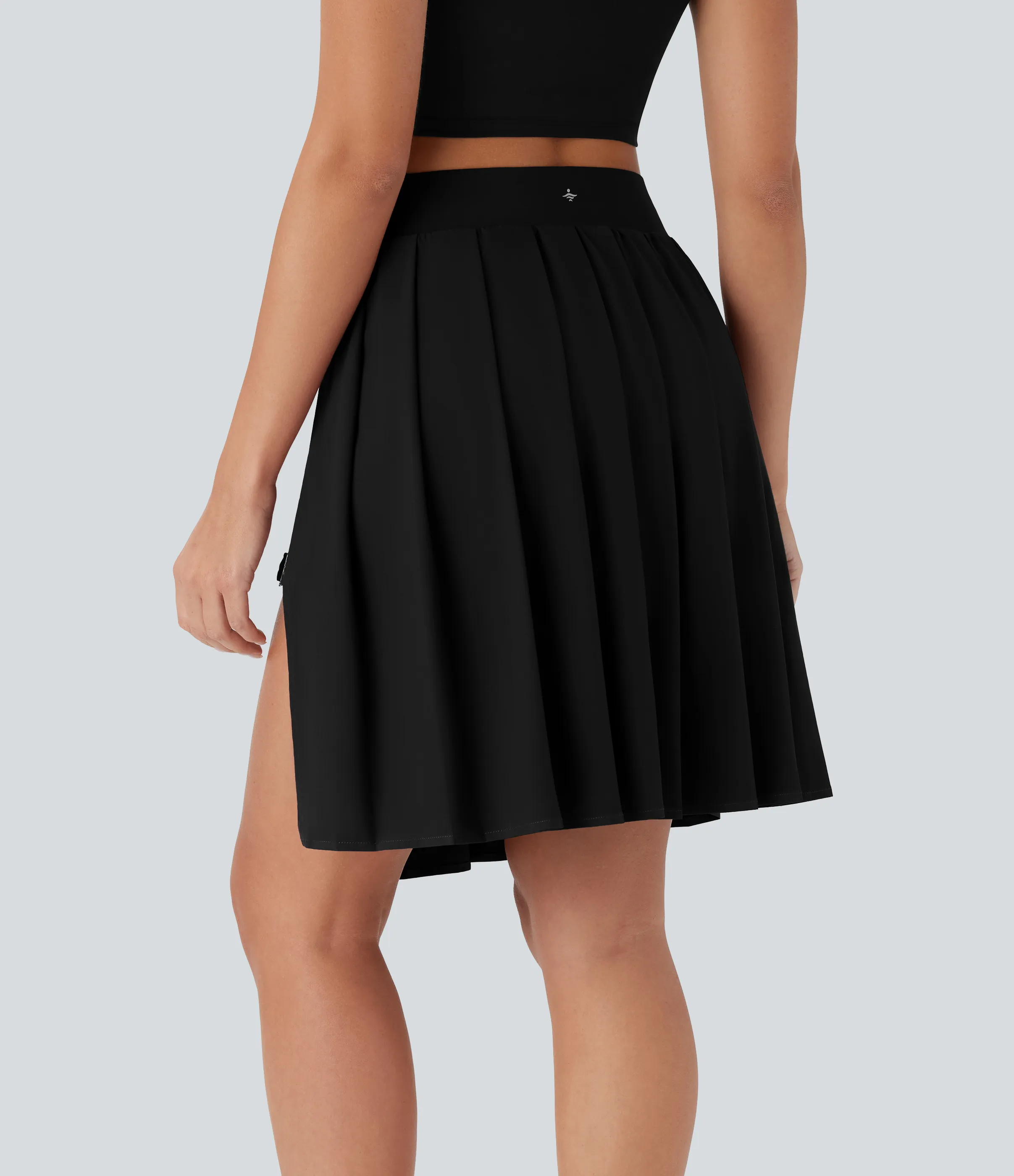 Halara Falda casual 2 en 1 Breezeful™ de tiro alto plisada con hebilla ajustable, secado rápido y bolsillo lateral (largo). - Black - M(regular) sold by Halara product image thumbnail 3