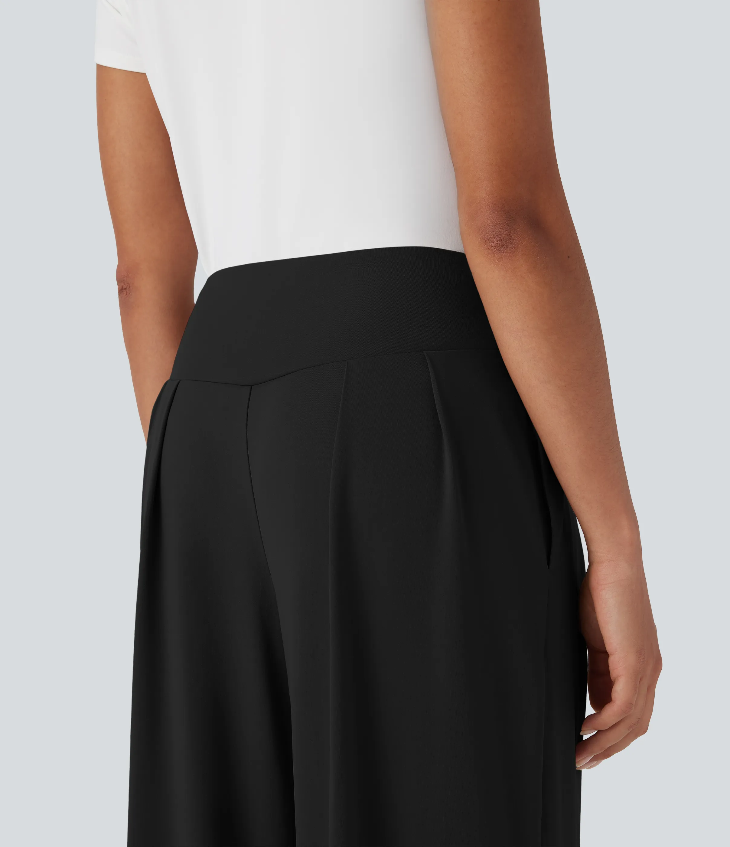 Halara Pantalones anchos casuales de tiro alto con bolsillos laterales - Black - S(regular) sold by Halara product image thumbnail 5