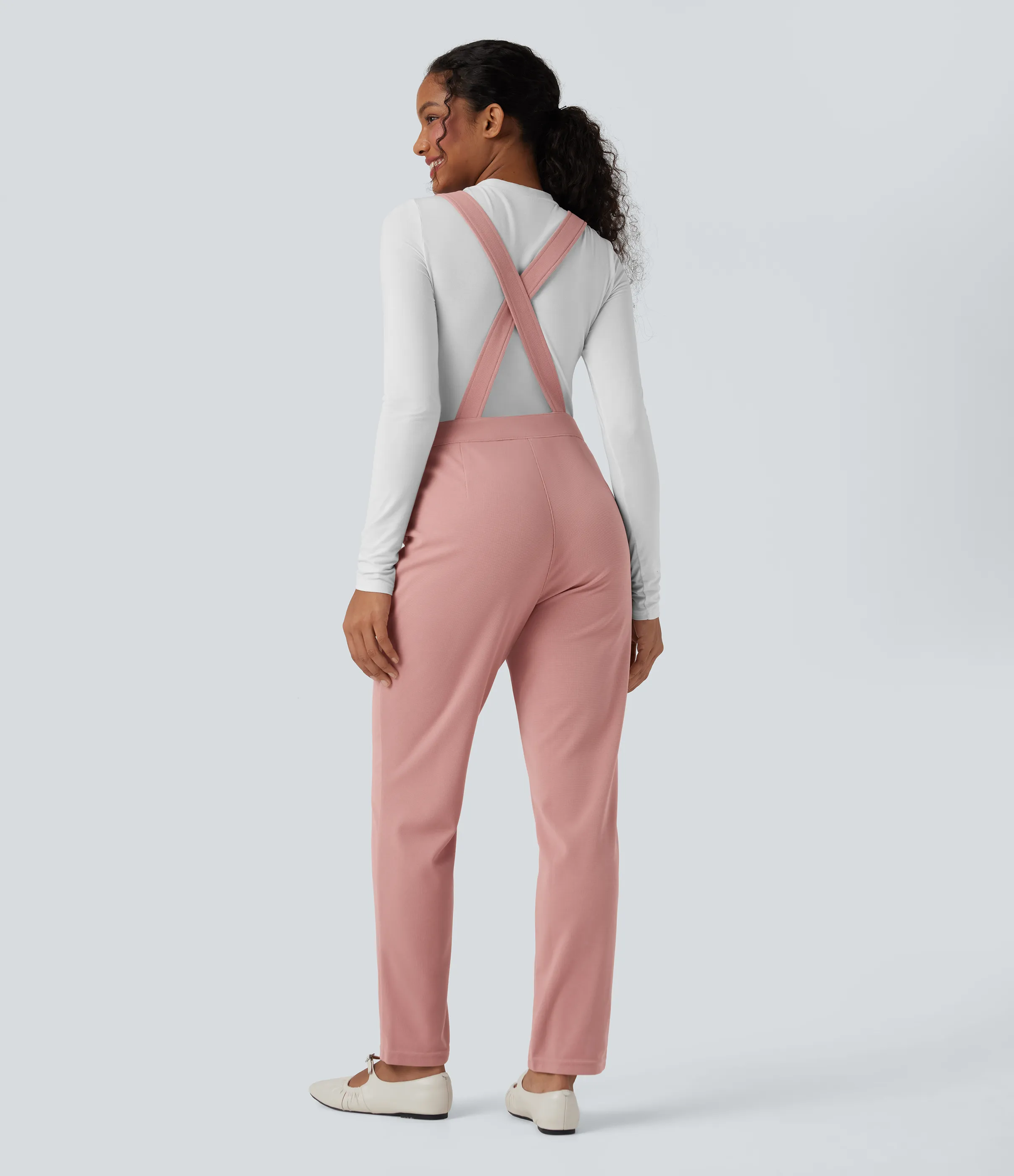 Halara Jumpsuit casual con bolsillos y diseño en tela de gofre - Rose Tan - L(regular) sold by Halara product image thumbnail 3