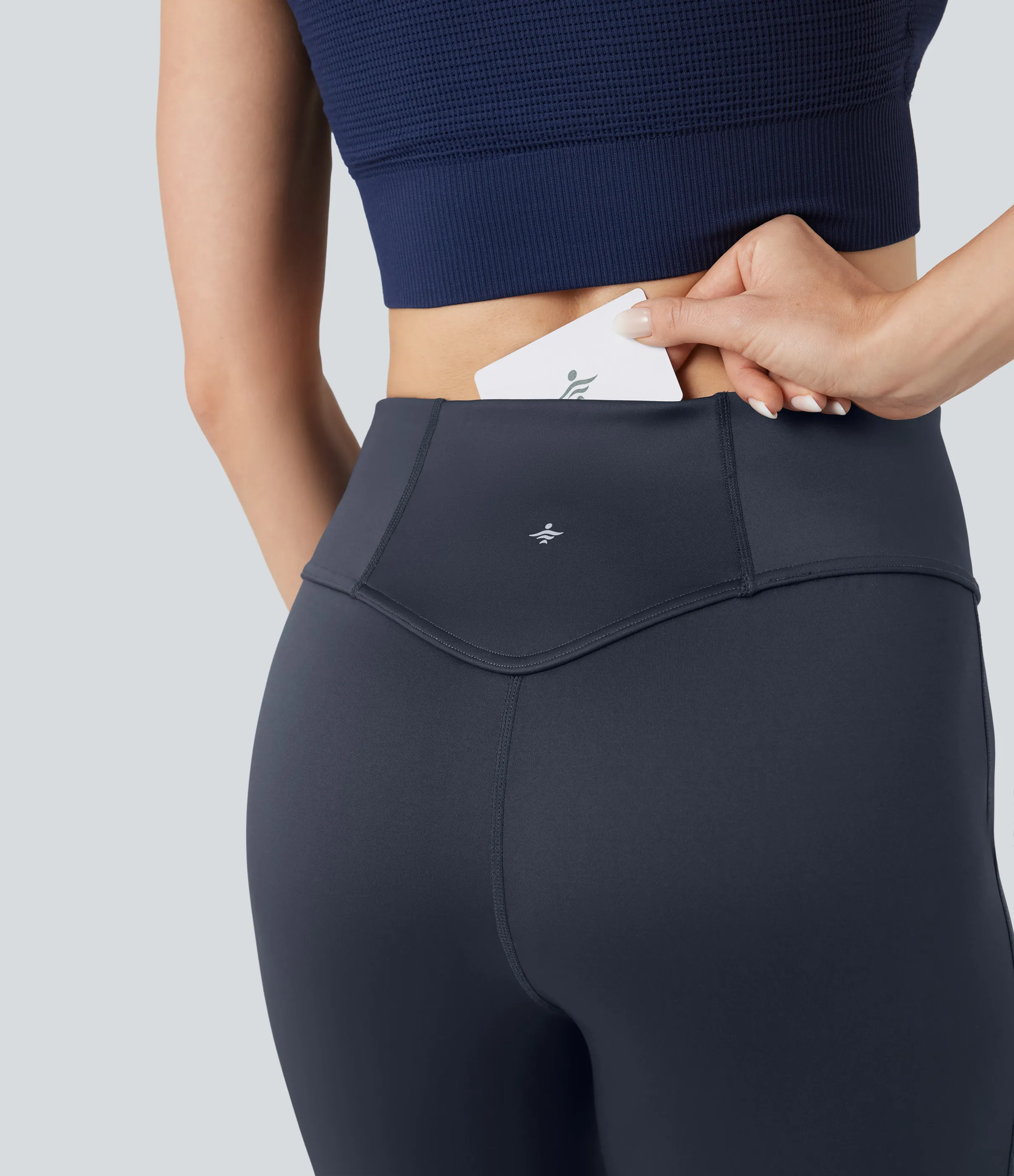 Halara Pantalones de yoga acampanados de tiro alto con bolsillos - Blue Nights - L(regular) sold by Halara product image thumbnail 5