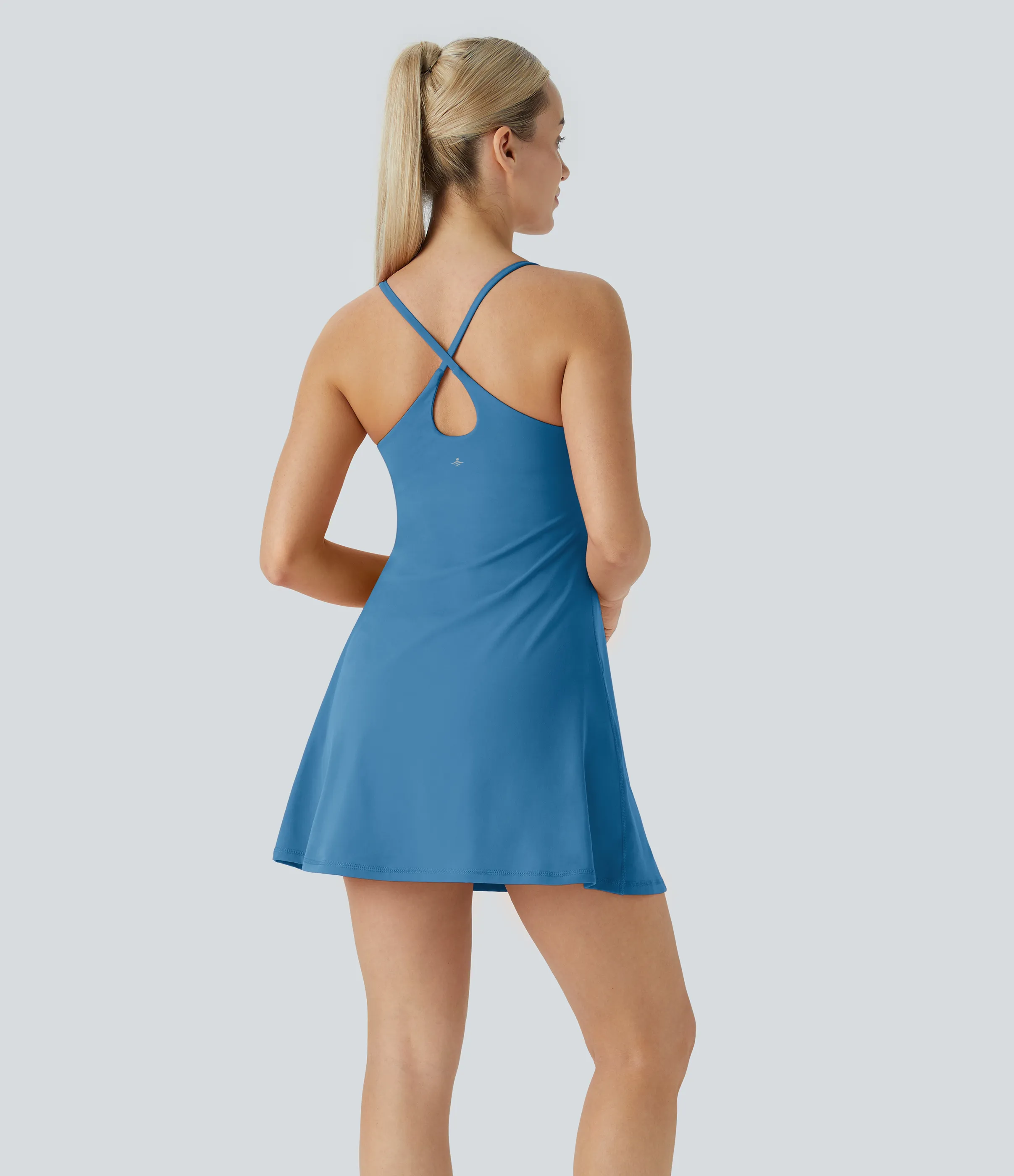Halara Vestido deportivo SoftlyZero™ Plush afelpado sin espalda en copas D-F - Gloomy Blue - S sold by Halara product image thumbnail 3