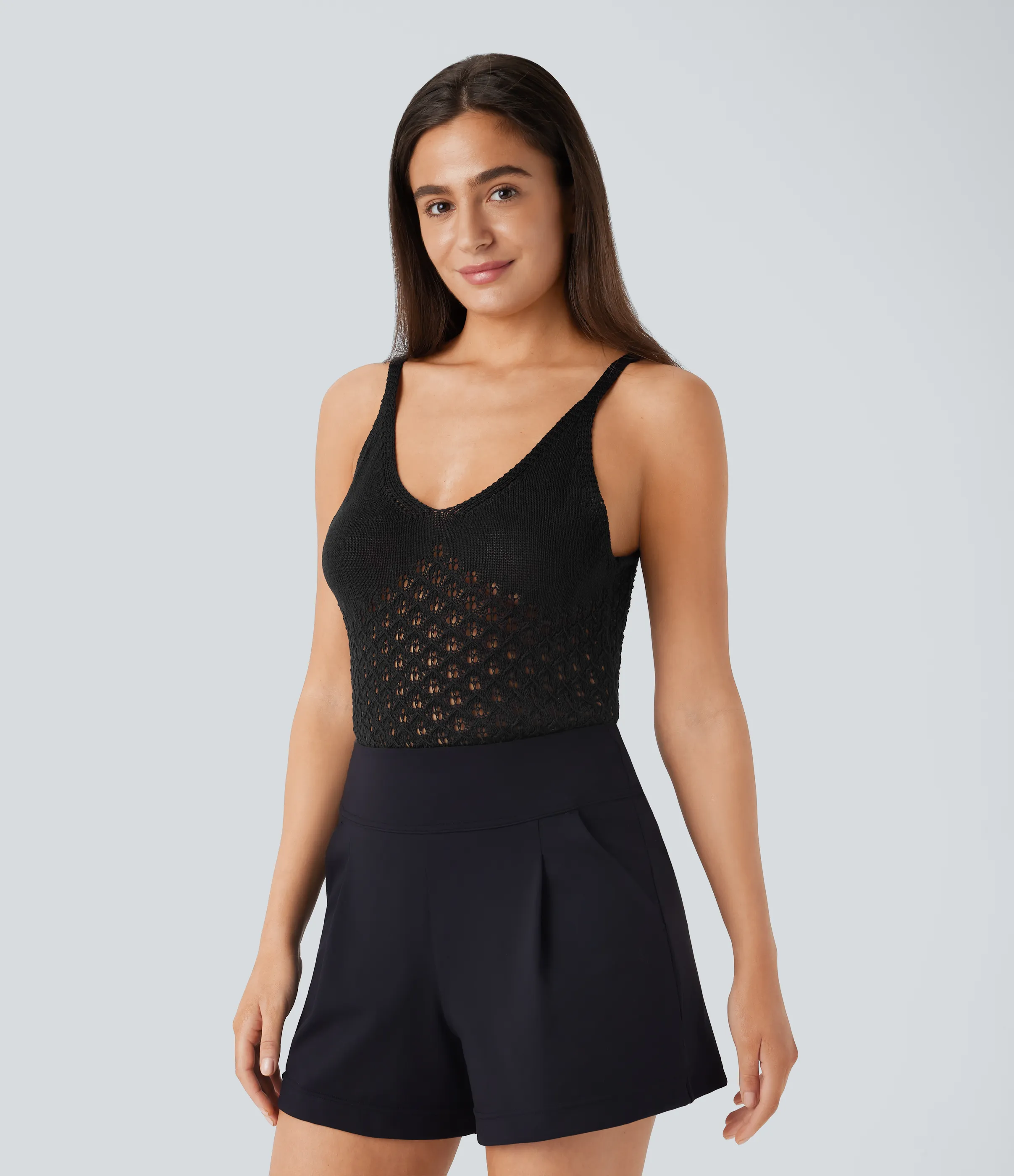 Halara Suéter sin mangas cuello V abertura espalda - Black - XL sold by Halara product image thumbnail 4