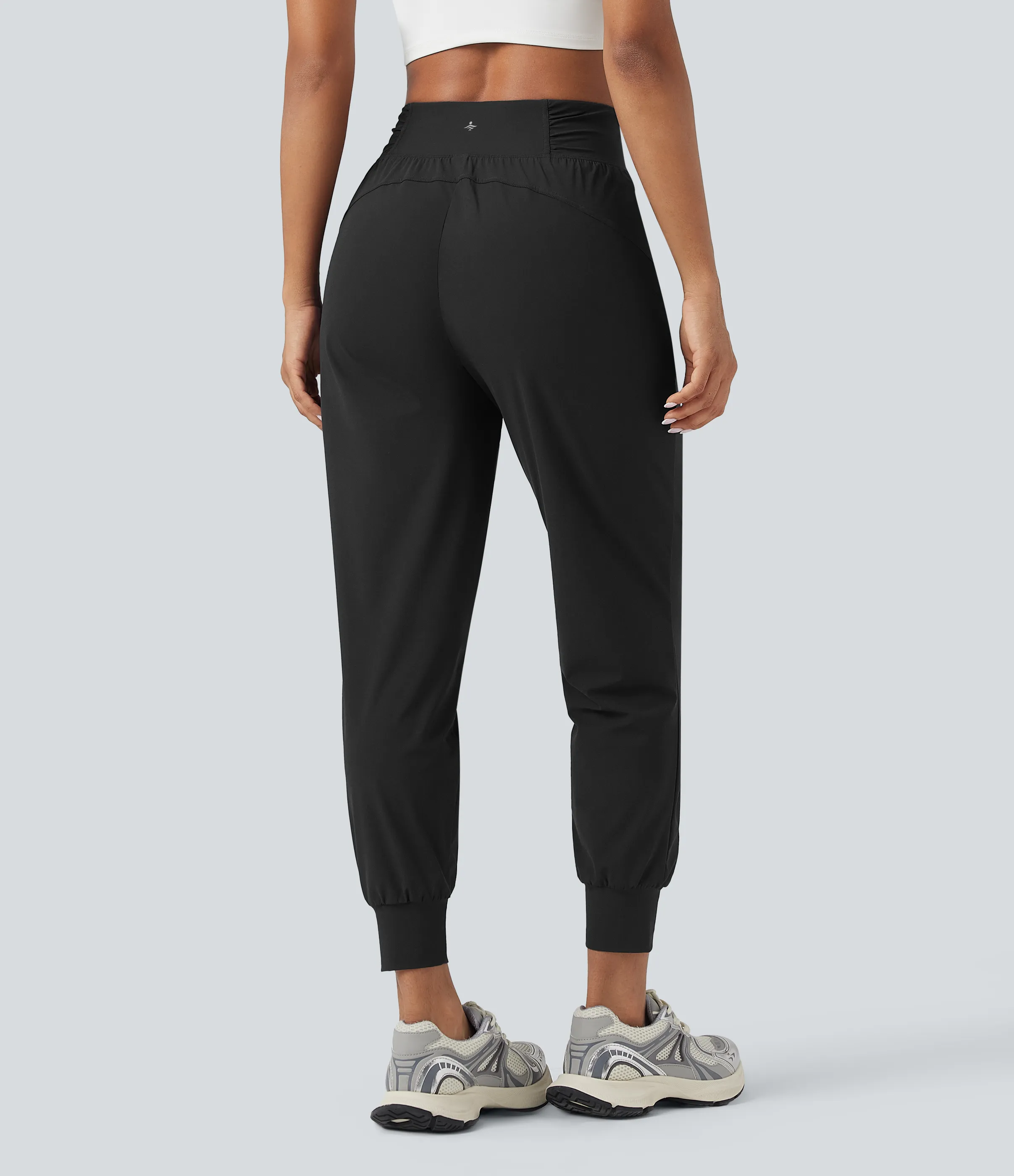Halara Joggers de baile de tiro alto ajustado con fruncido de secado rápido y con bolsillos - Black - XL(regular) sold by Halara product image thumbnail 3