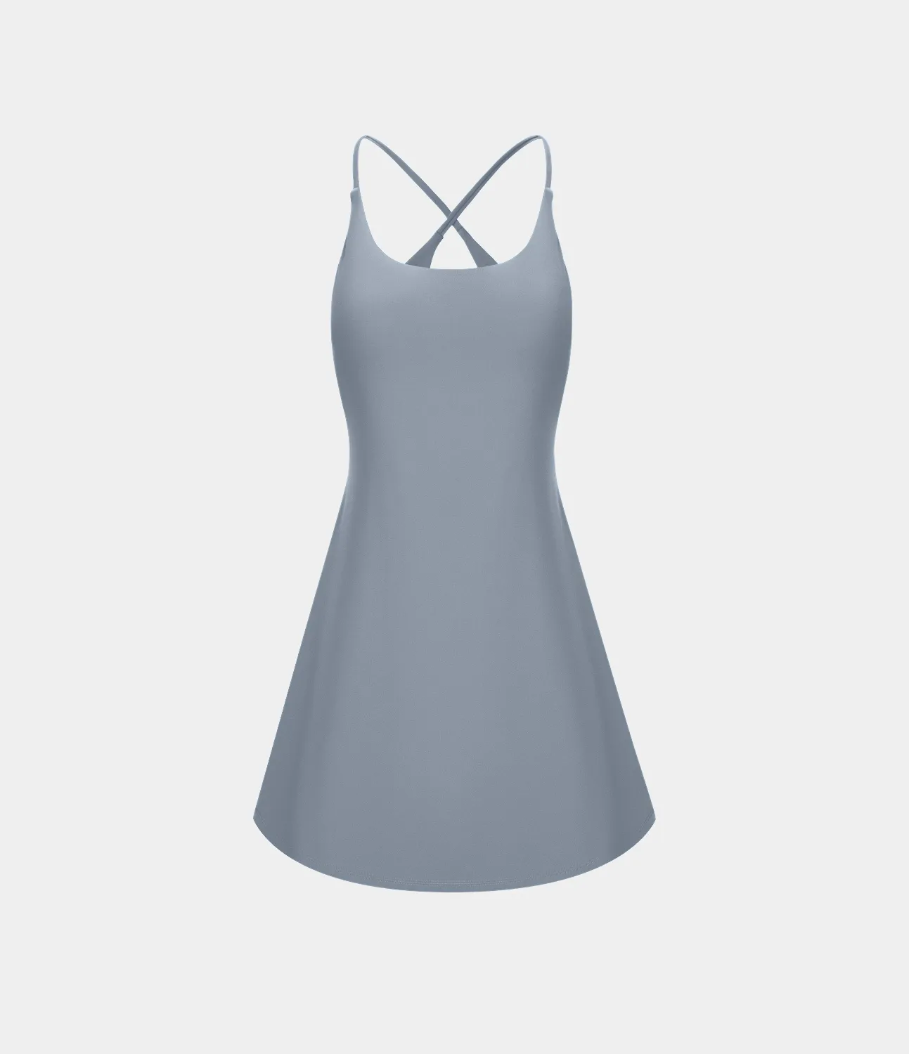 Halara Vestido deportivo SoftlyZero™ Plush afelpado sin espalda en copas D-F - Gray Haze Blue - XS sold by Halara product image thumbnail 4