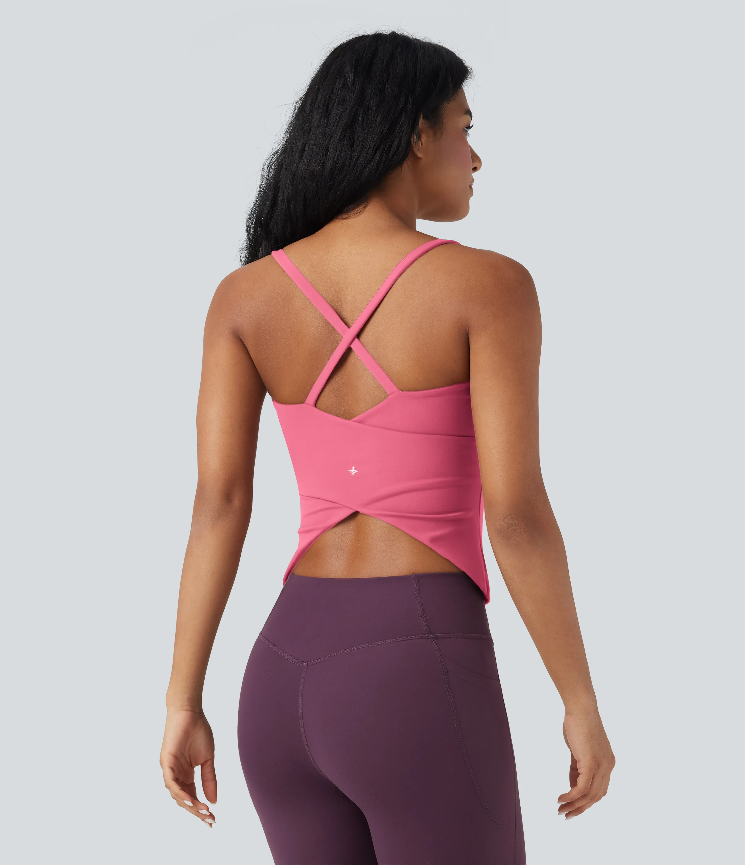 Halara Top de yoga con escote redondo, espalda cruzada y dobladillo cruzado - Pink Lemonade - XS sold by Halara product image thumbnail 5
