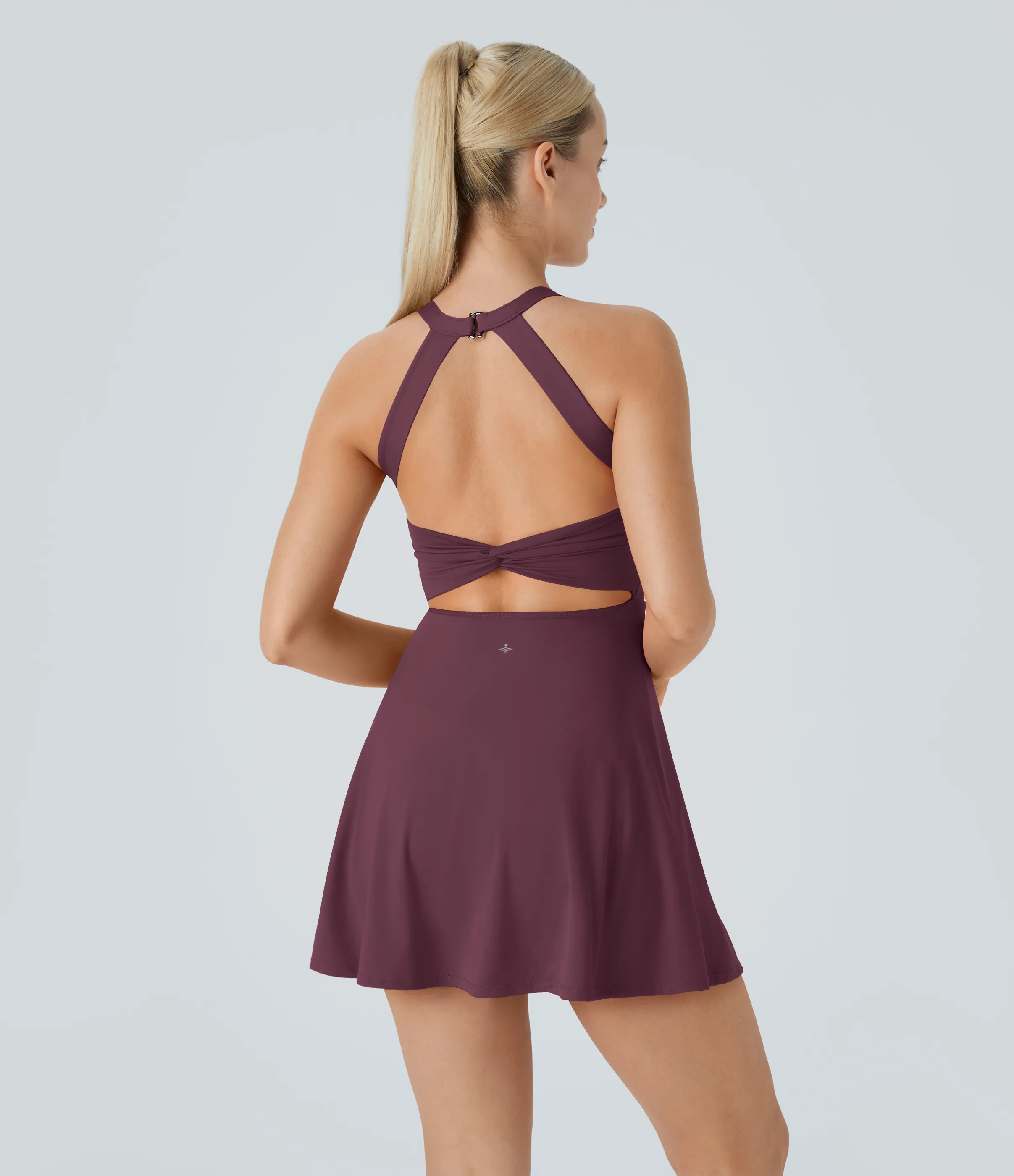 Halara Vestido deportivo sin espalda con diseño retorcido en copas D-F - Fig - XS sold by Halara product image thumbnail 2