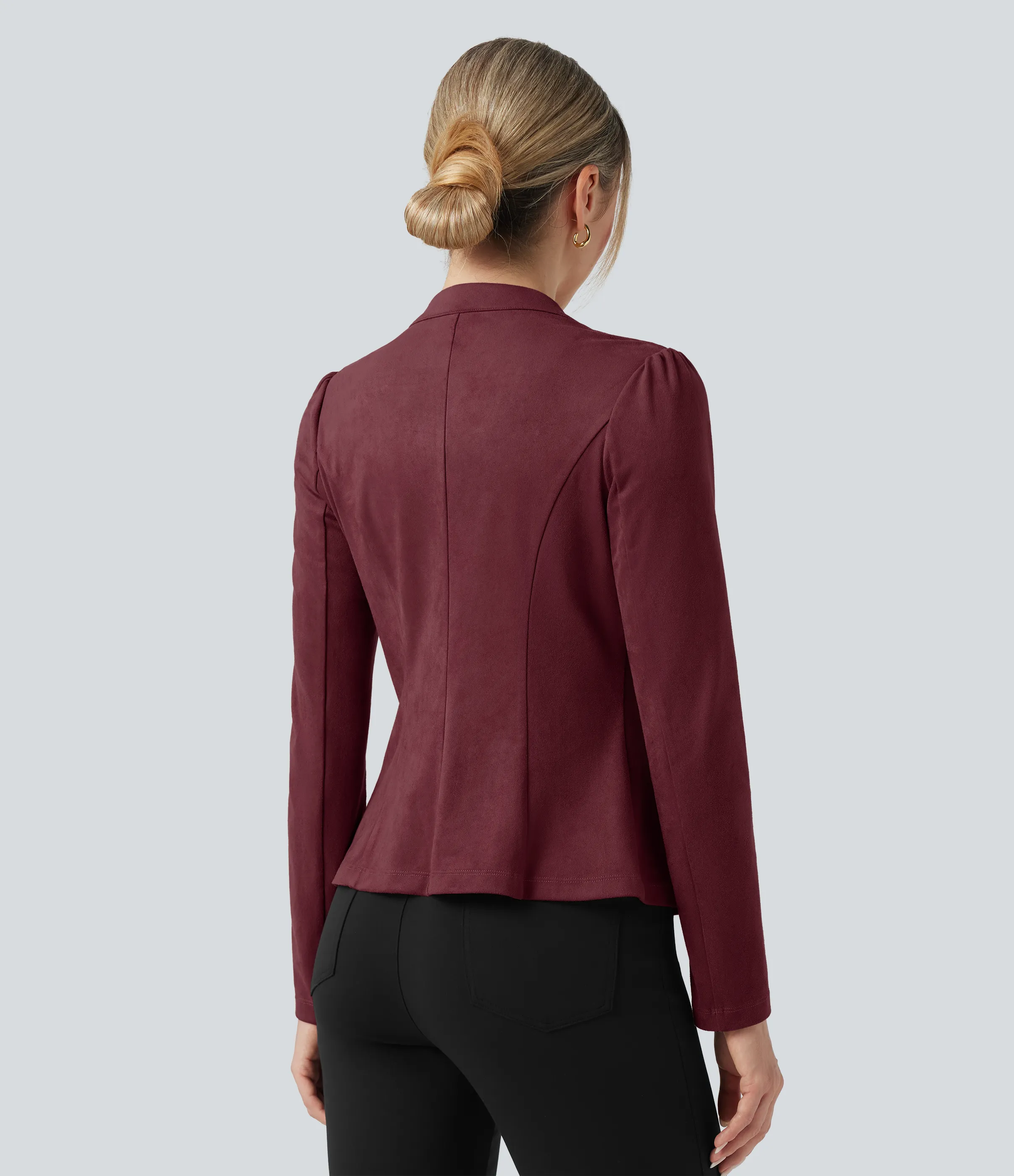 Halara Chamara de oficina fina de ante y manga larga - Chocolate Truffle - L sold by Halara product image thumbnail 3