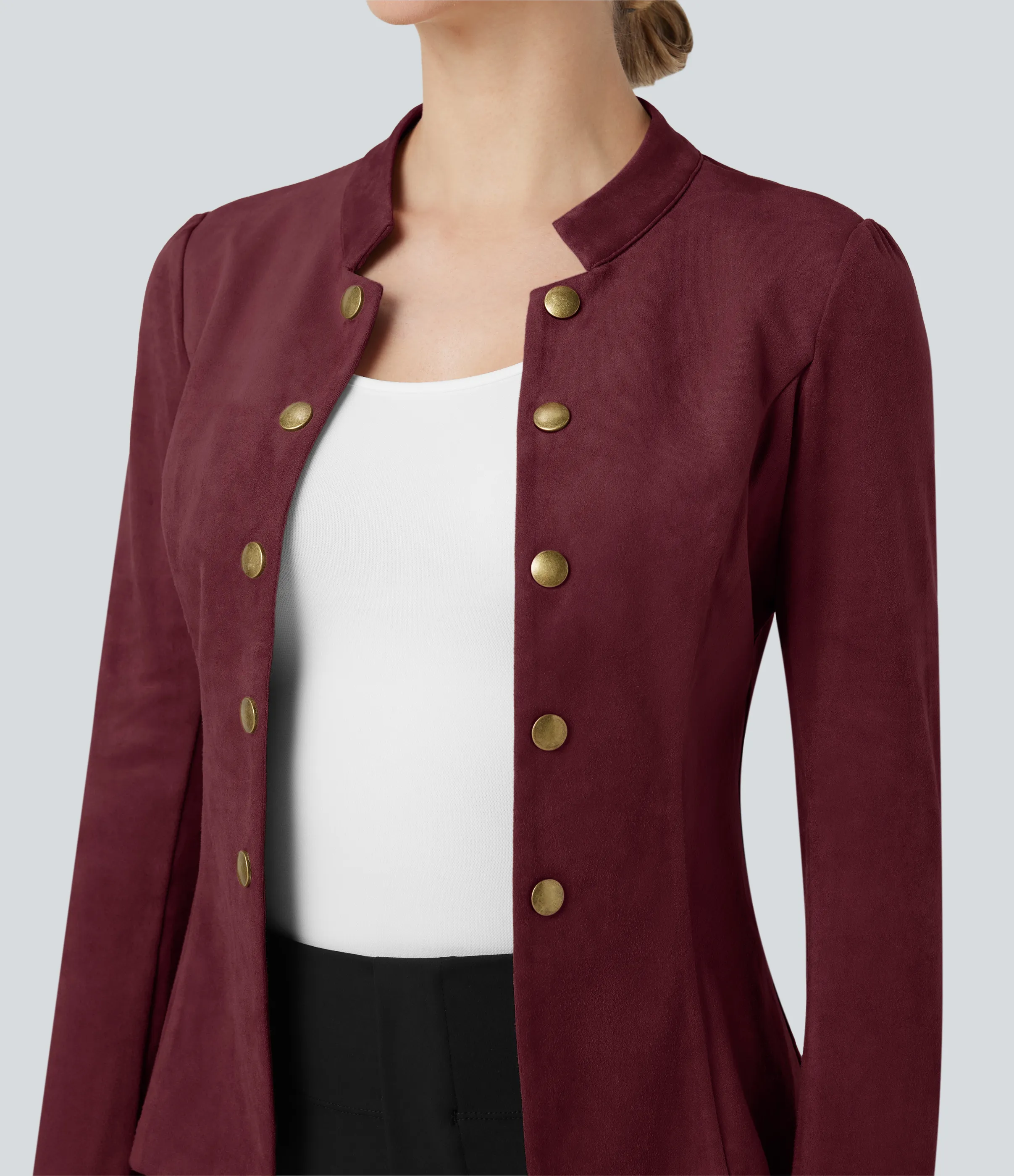 Halara Chamara de oficina fina de ante y manga larga - Chocolate Truffle - L sold by Halara product image thumbnail 5