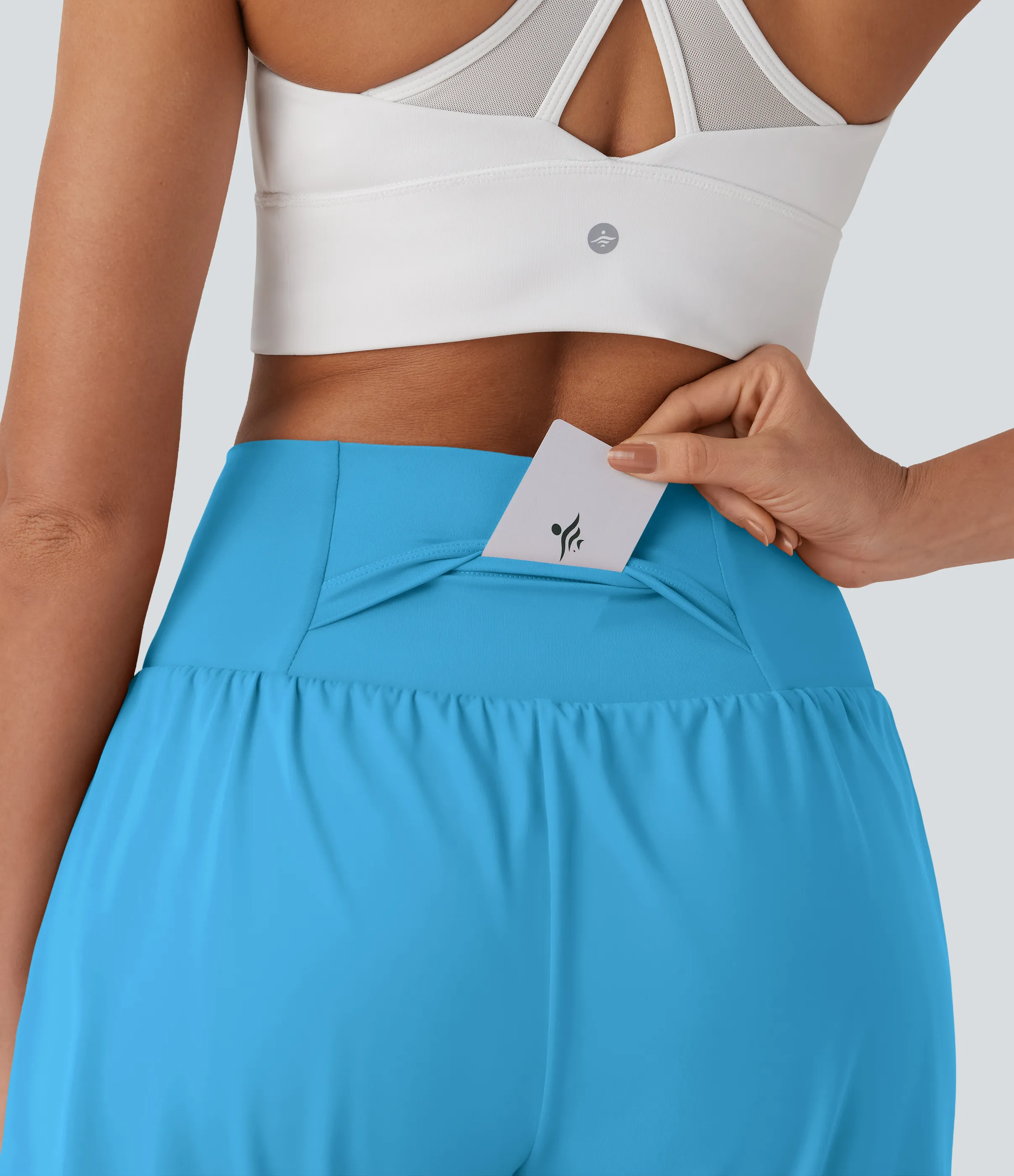 Halara Pantalones cortos de yoga Softlyzero™ Airy 2 en 1 de 17.5cm de tiro alto con tacto fresco y bolsillos - Swim Cap - XL sold by Halara product image thumbnail 5