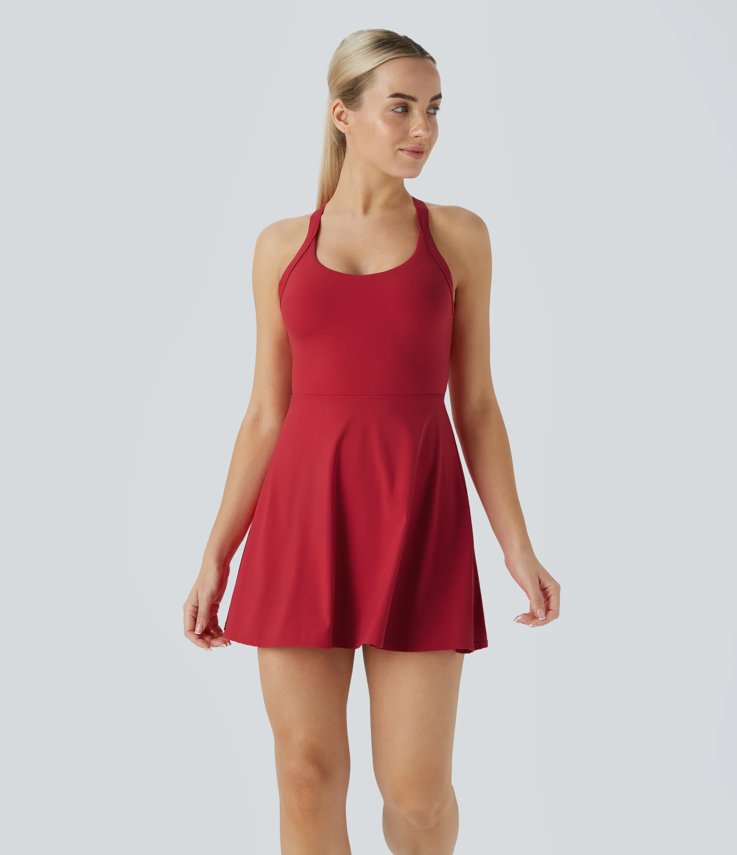 Halara Vestido Softlyzero™ Airy deportivo activo baile tacto fresco sin espalda retorcido - Edición Easy Peezy - Salsa - XL sold by Halara product image thumbnail 4