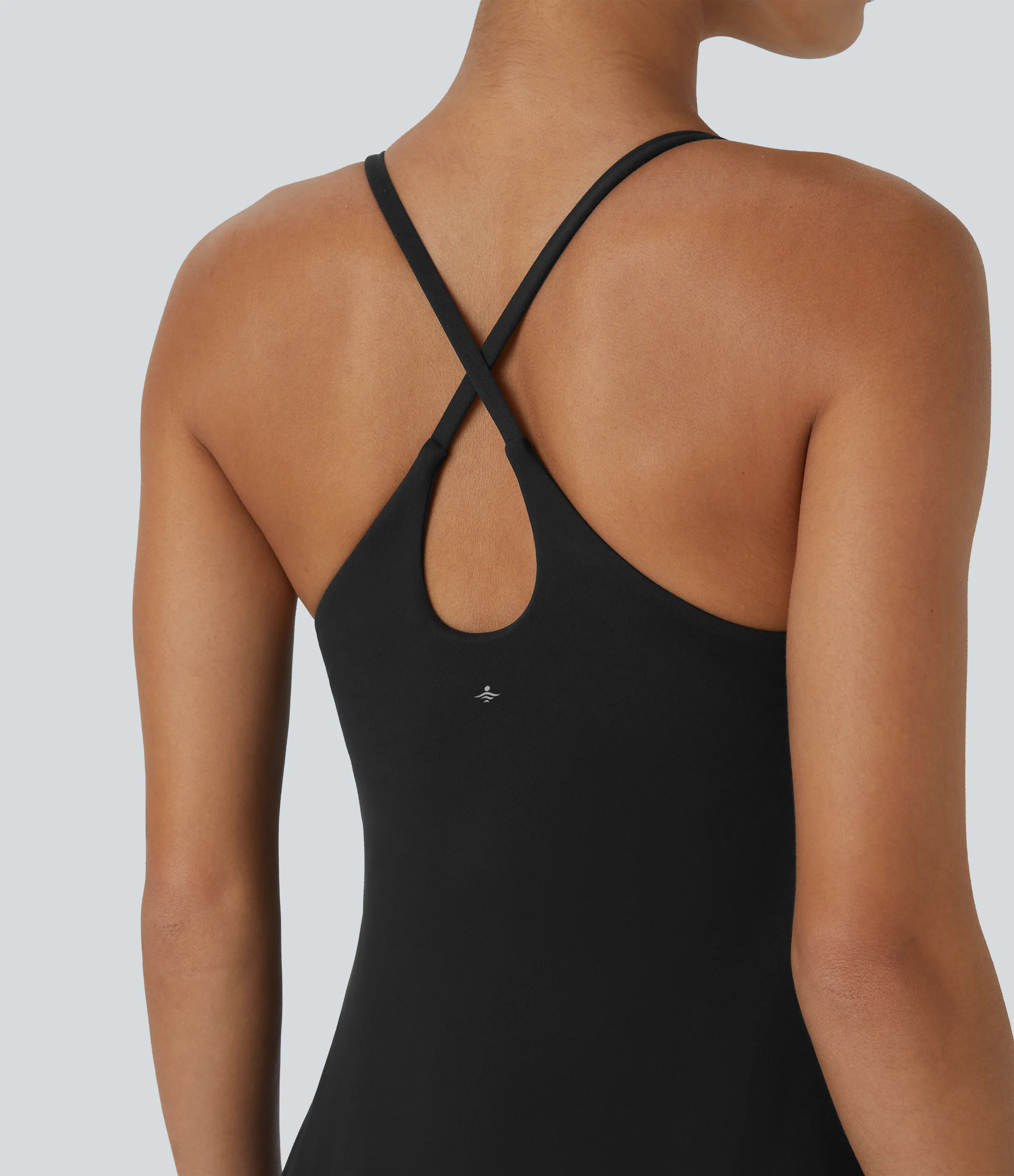 Halara Vestido deportivo SoftlyZero™ Plush afelpado sin espalda en copas D-F - Black - L sold by Halara product image thumbnail 5