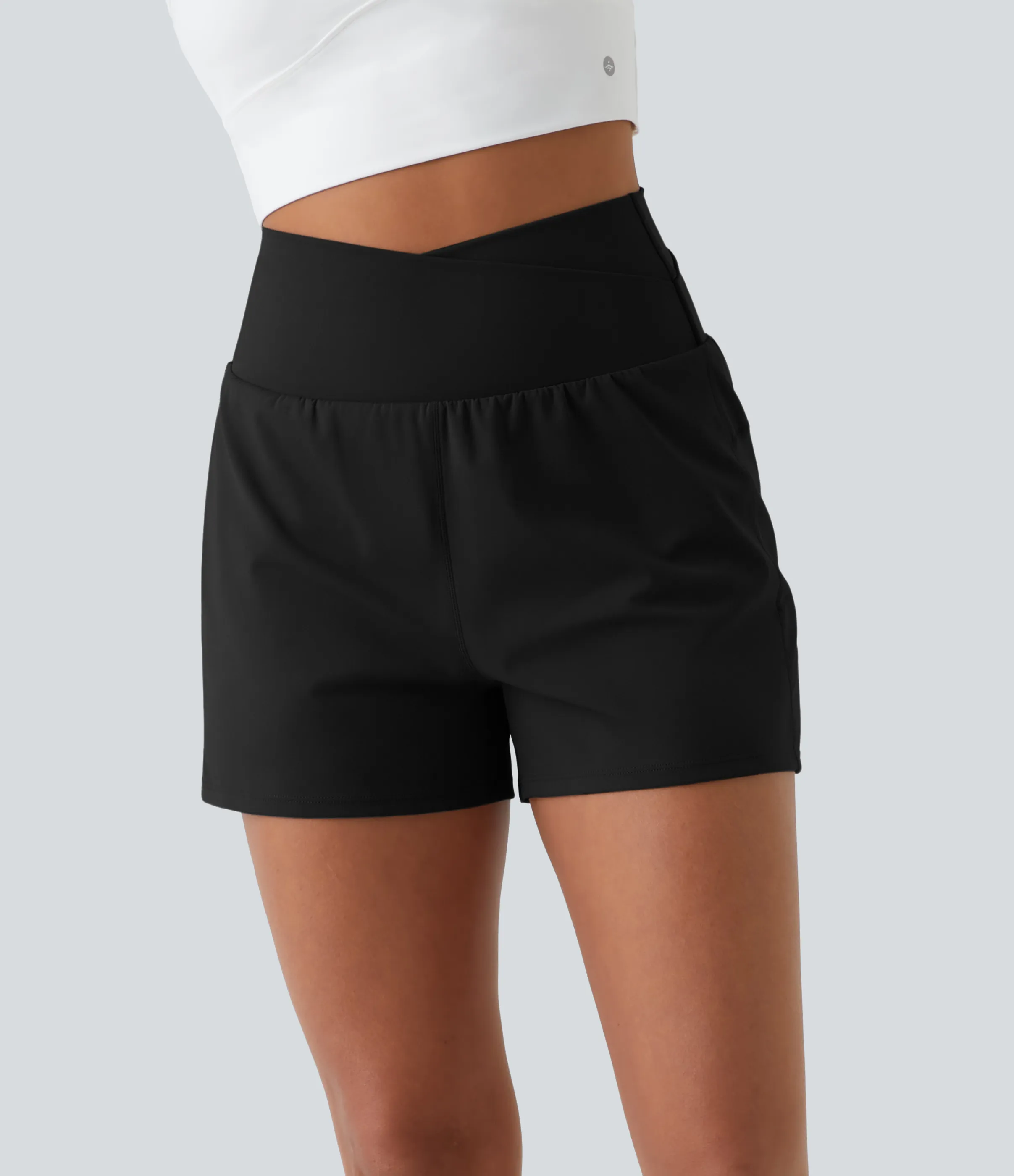 Halara Shorts casuales 2 en 1 con bolsillo lateral cruzado de talle alto - Black - L sold by Halara product image thumbnail 5