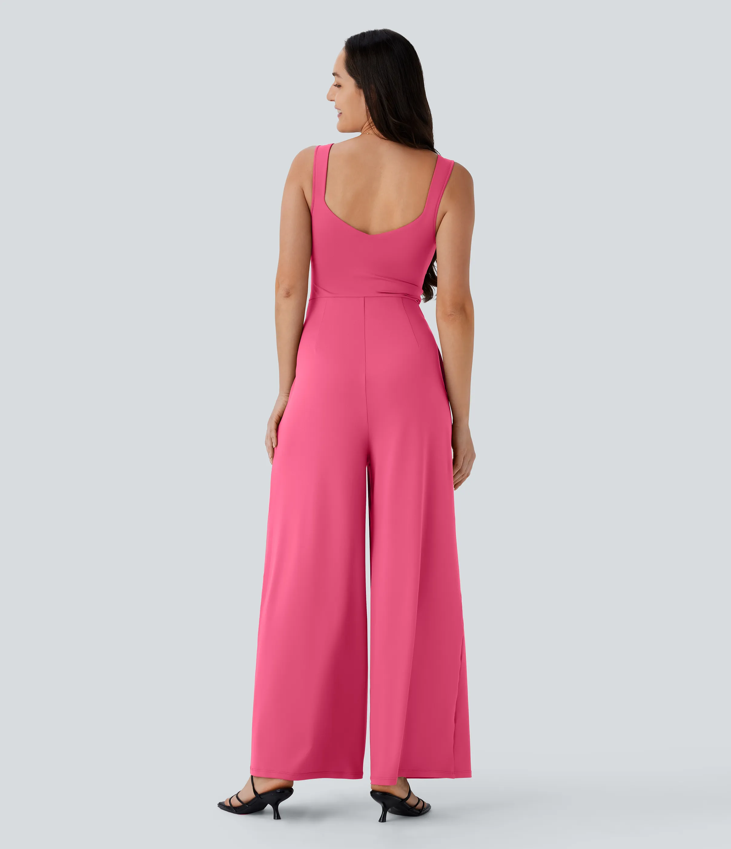 Halara Jumpsuit casual sin mangas con espalda en U y bolsillos - Camellia Rose - M(petite) sold by Halara product image thumbnail 3