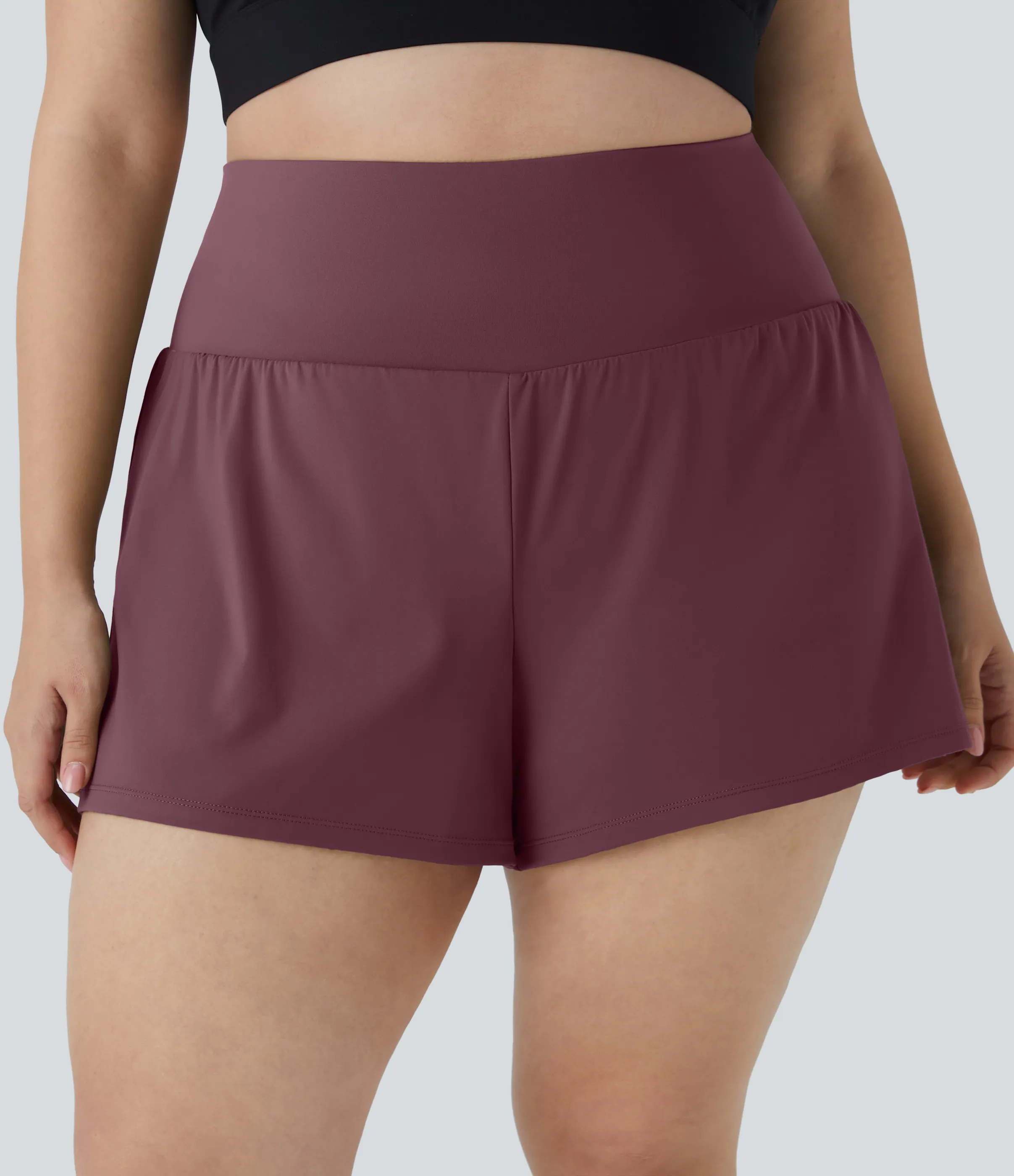 Halara Pantalón corto gimnasio bolsillo trasero lateral oculto 2 en 1 talla grande 6.3cm - Fig - 2X sold by Halara product image thumbnail 2