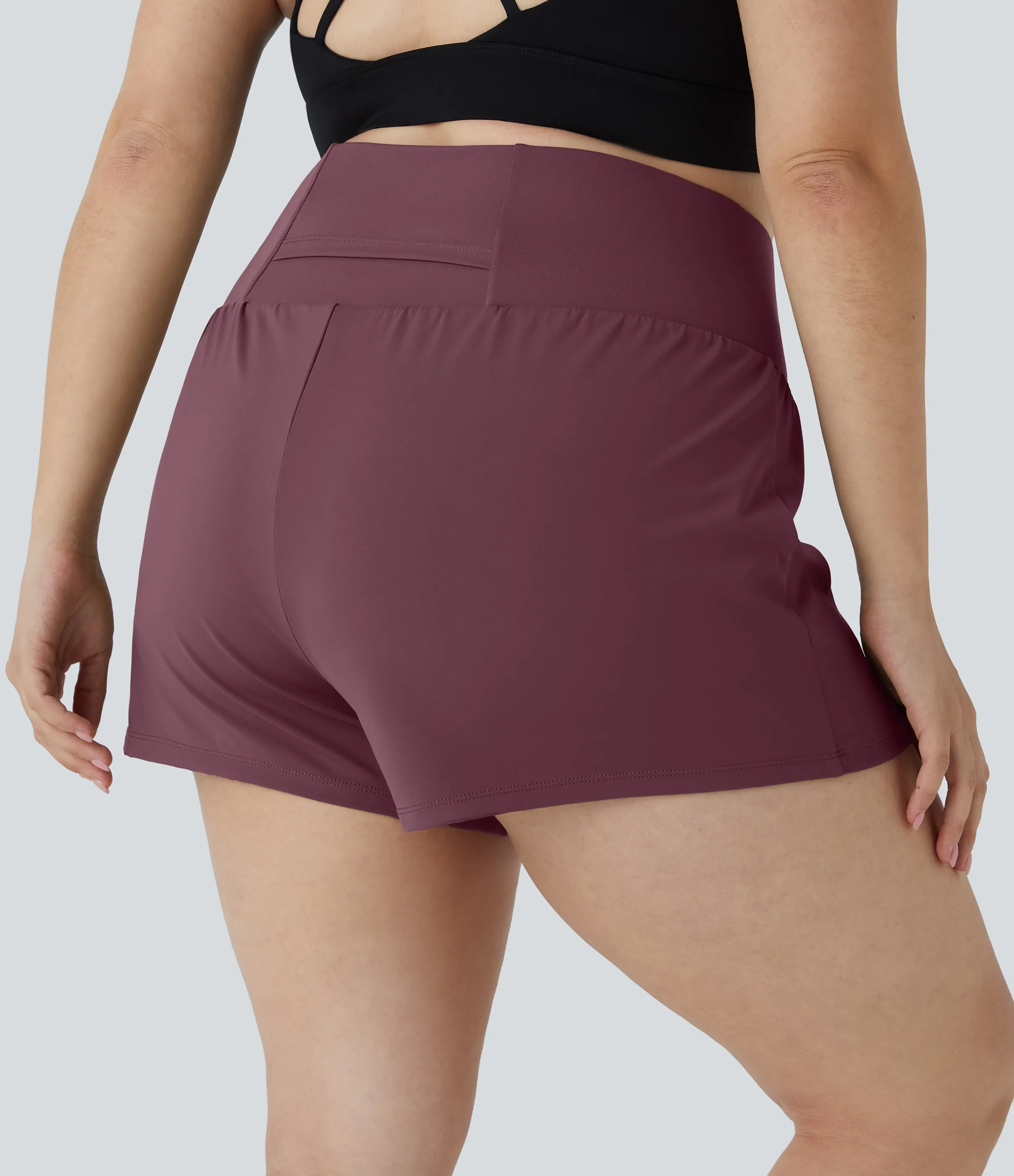 Halara Pantalón corto gimnasio bolsillo trasero lateral oculto 2 en 1 talla grande 6.3cm - Fig - 2X sold by Halara product image thumbnail 3