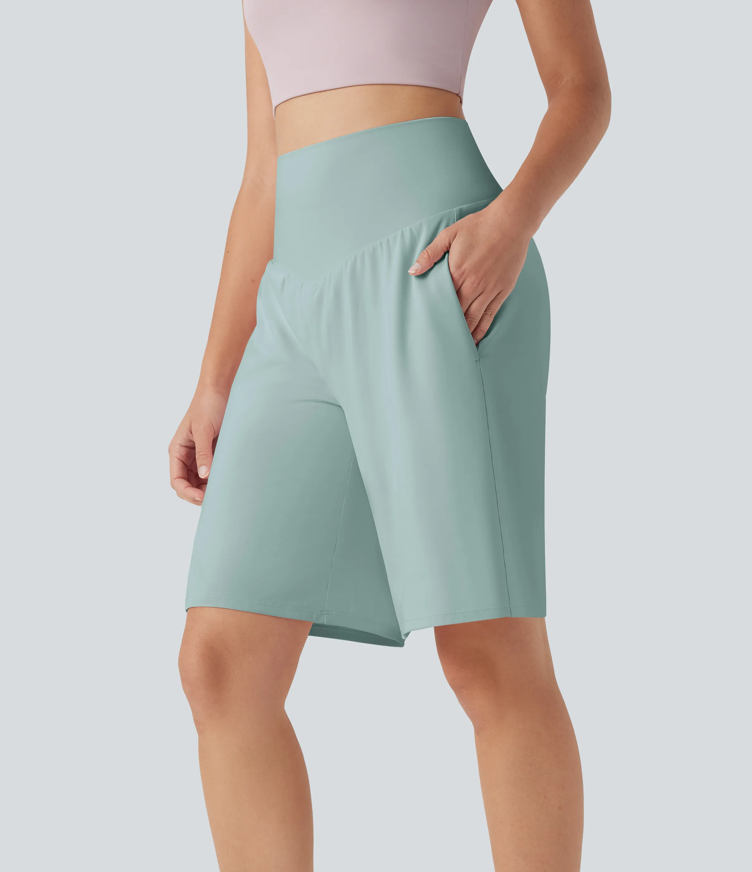 Halara Bermudas Softlyzero™ Airy yoga tiro alto múltiple bolsillo tacto fresco - Ether - S sold by Halara product image thumbnail 4