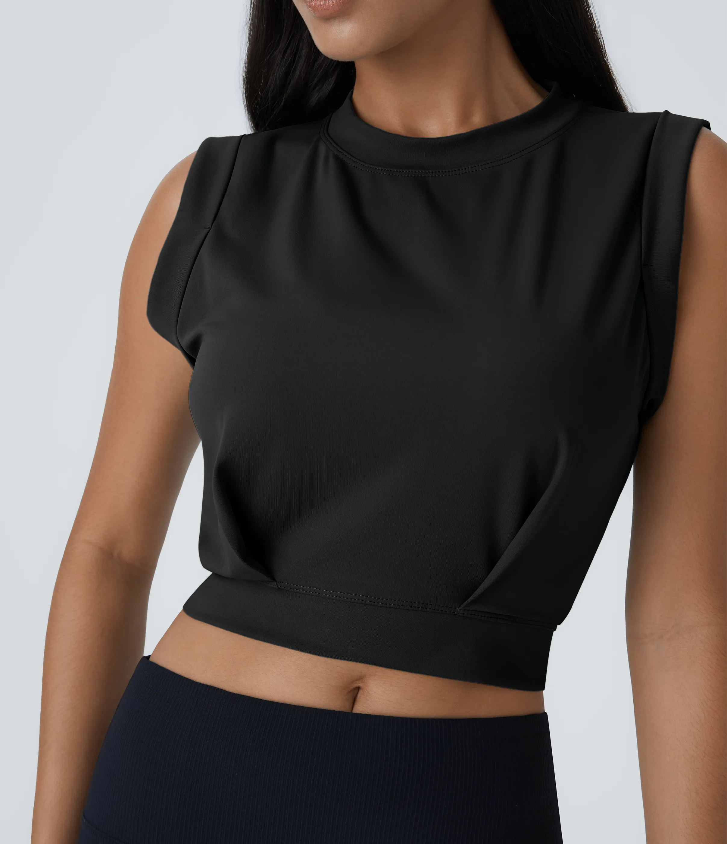 Halara Camiseta sin mangas tipo tank top con cuello redondo - Black - L sold by Halara