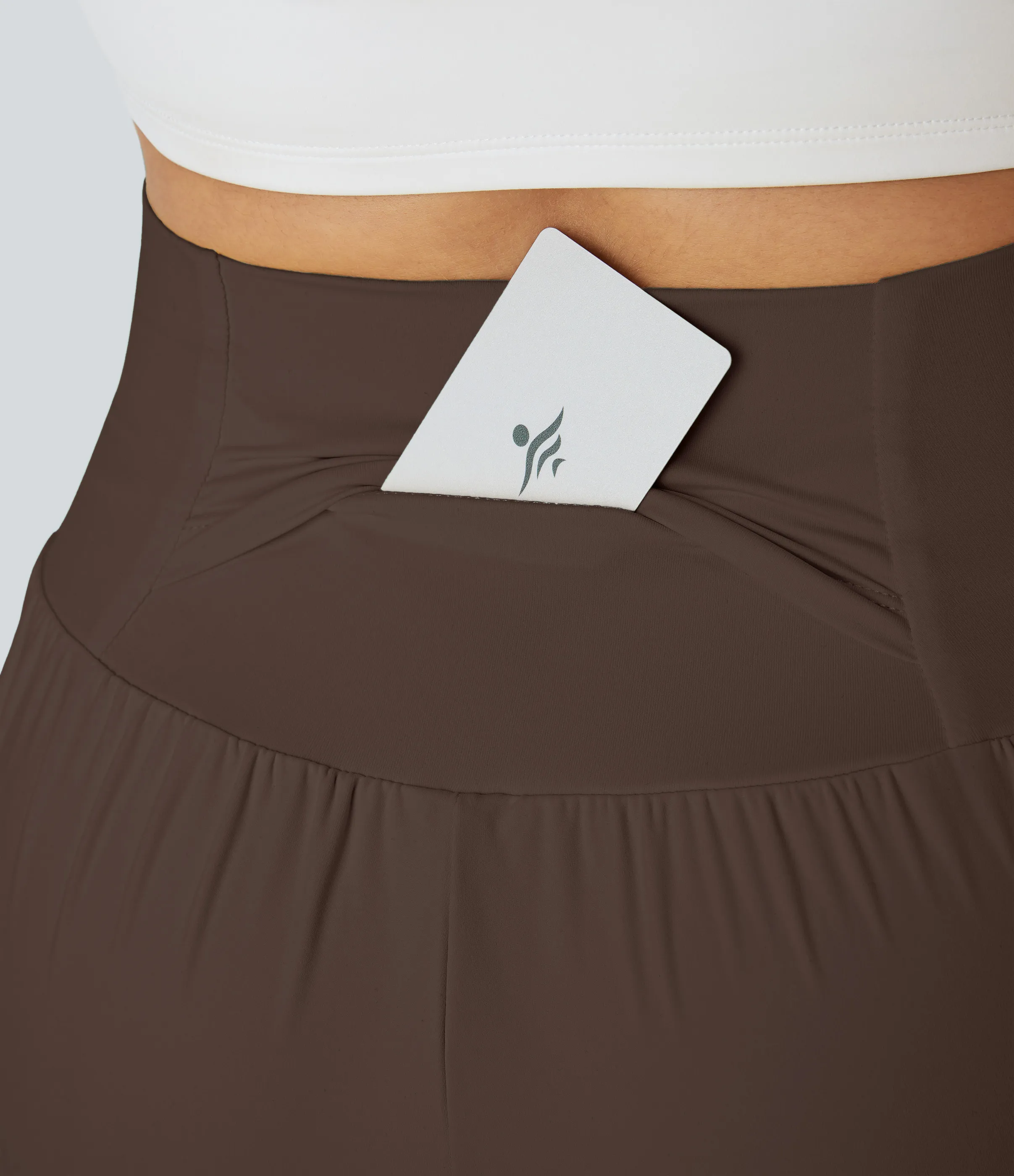 Halara Pantalón corto yoga 2 en 1 bolsillo trasero oculto tiro súper alto bolsillo lateral oculto 12.5cm-más largo - Chocolate Martini - XL(Long) sold by Halara product image thumbnail 5