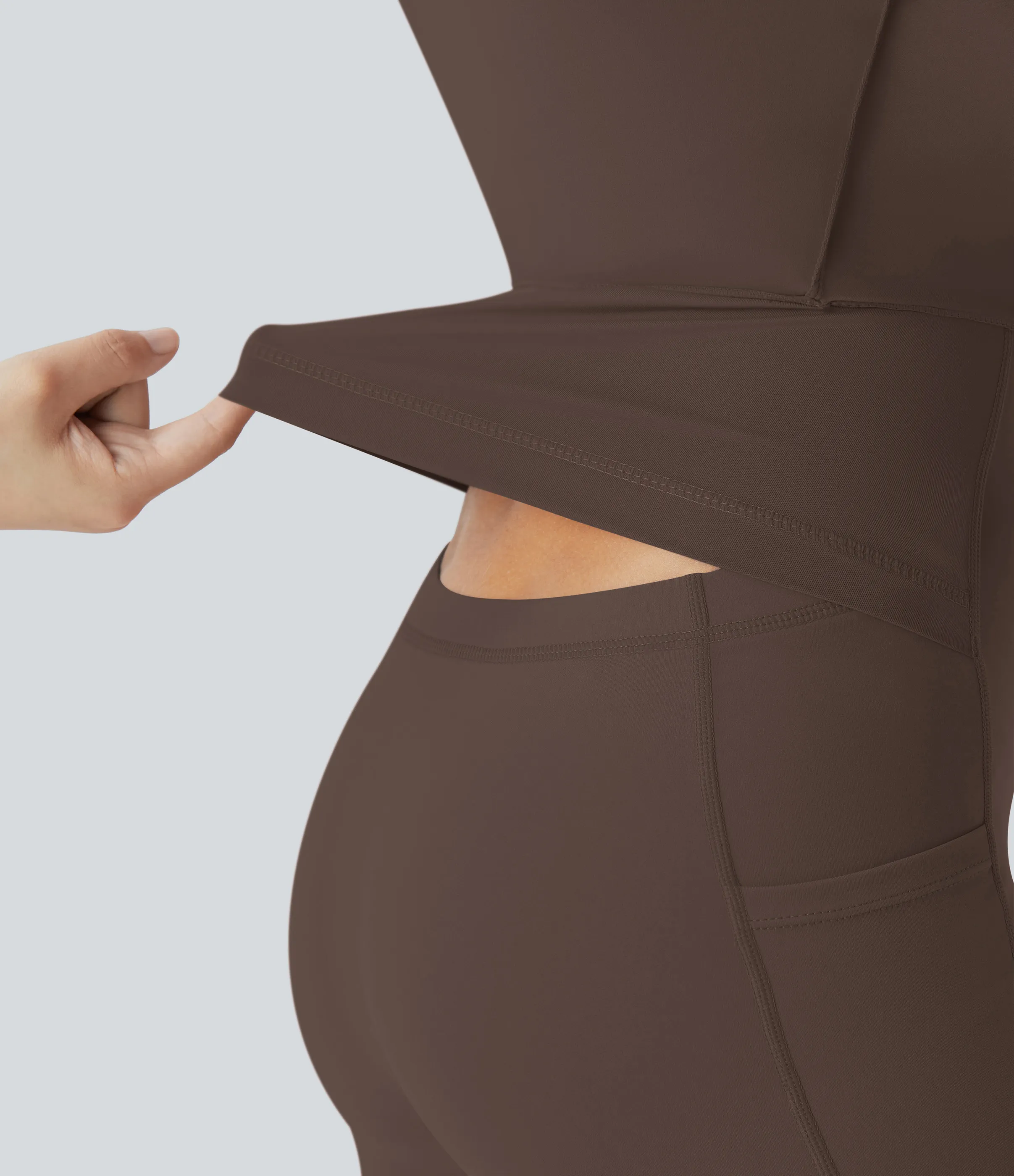 Halara Vestido Softlyzero™ Airy deportivo activo baile tacto fresco sin espalda retorcido - Edición Easy Peezy - Chocolate Martini - XL sold by Halara product image thumbnail 5