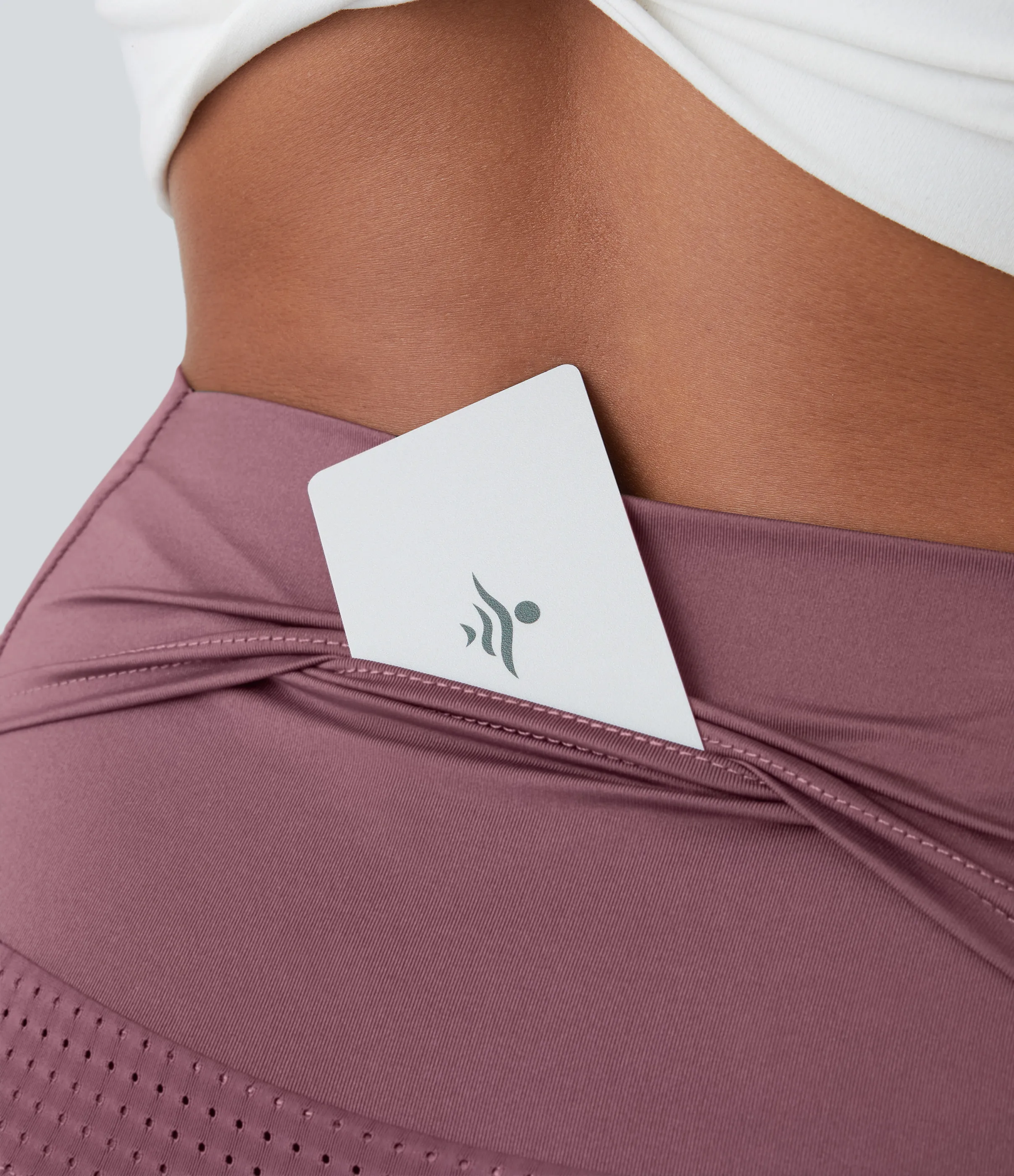 Halara Pantalones cortos de tiro alto 2 en 1 con bolsillo trasero - Nocturne - L sold by Halara product image thumbnail 5