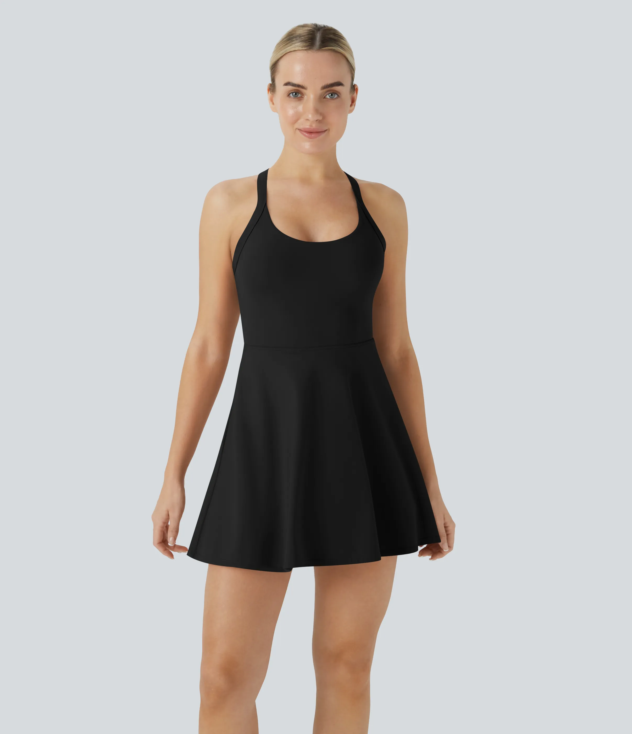 Halara Vestido Softlyzero™ Airy deportivo activo baile tacto fresco sin espalda retorcido - Edición Easy Peezy - Black - S sold by Halara product image thumbnail 4