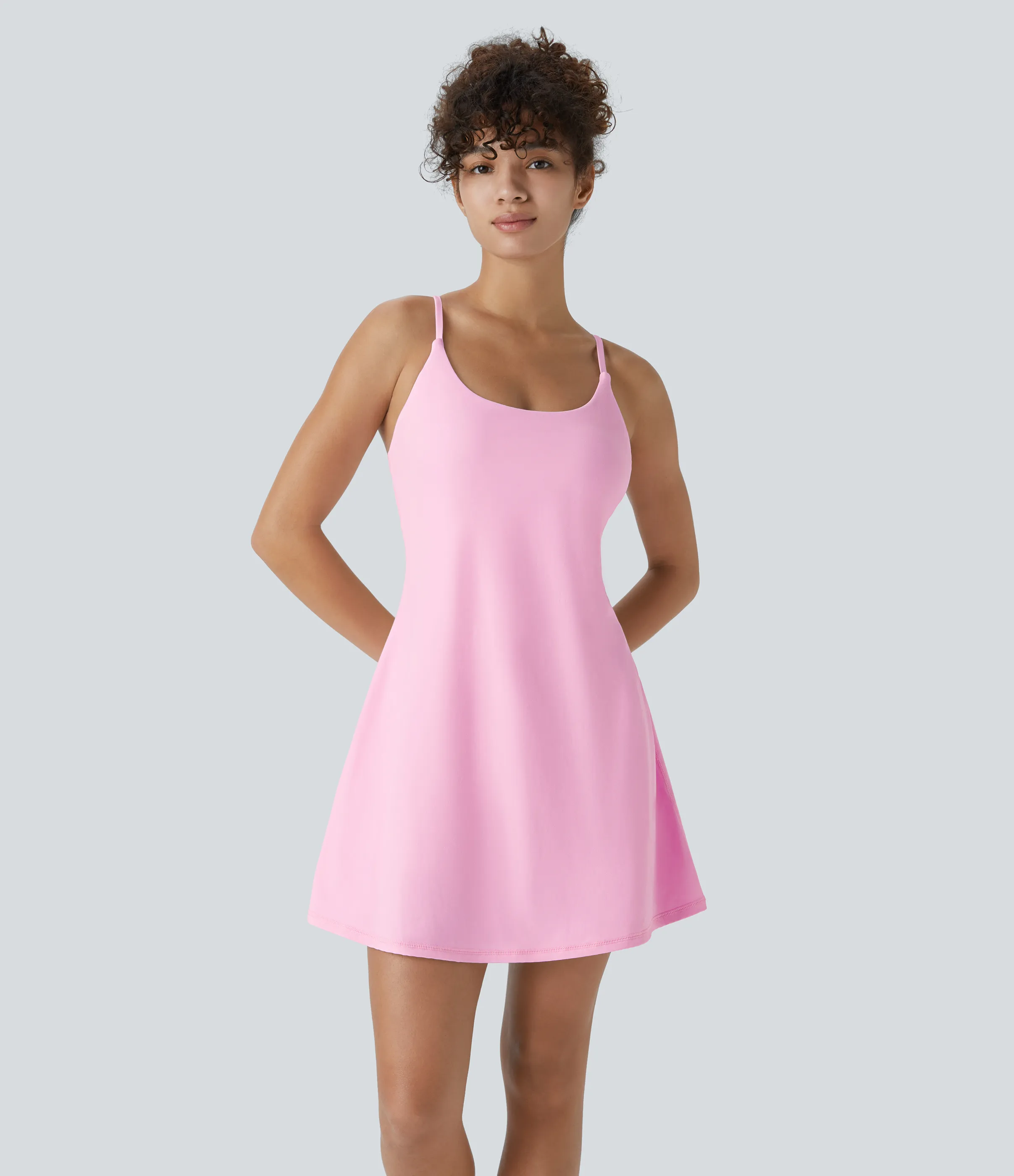 Halara Vestido deportivo SoftlyZero™ Plush afelpado sin espalda en copas D-F - Nosegay - S sold by Halara