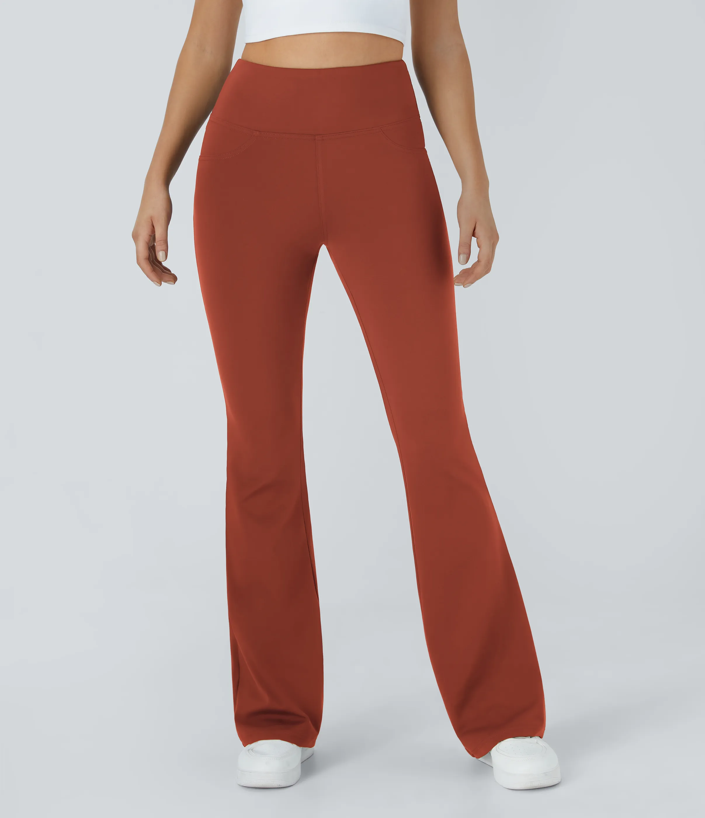 Halara Leggings de yoga acampanados de tiro alto con bolsillos - Cinnabar - S(regular) sold by Halara product image thumbnail 3