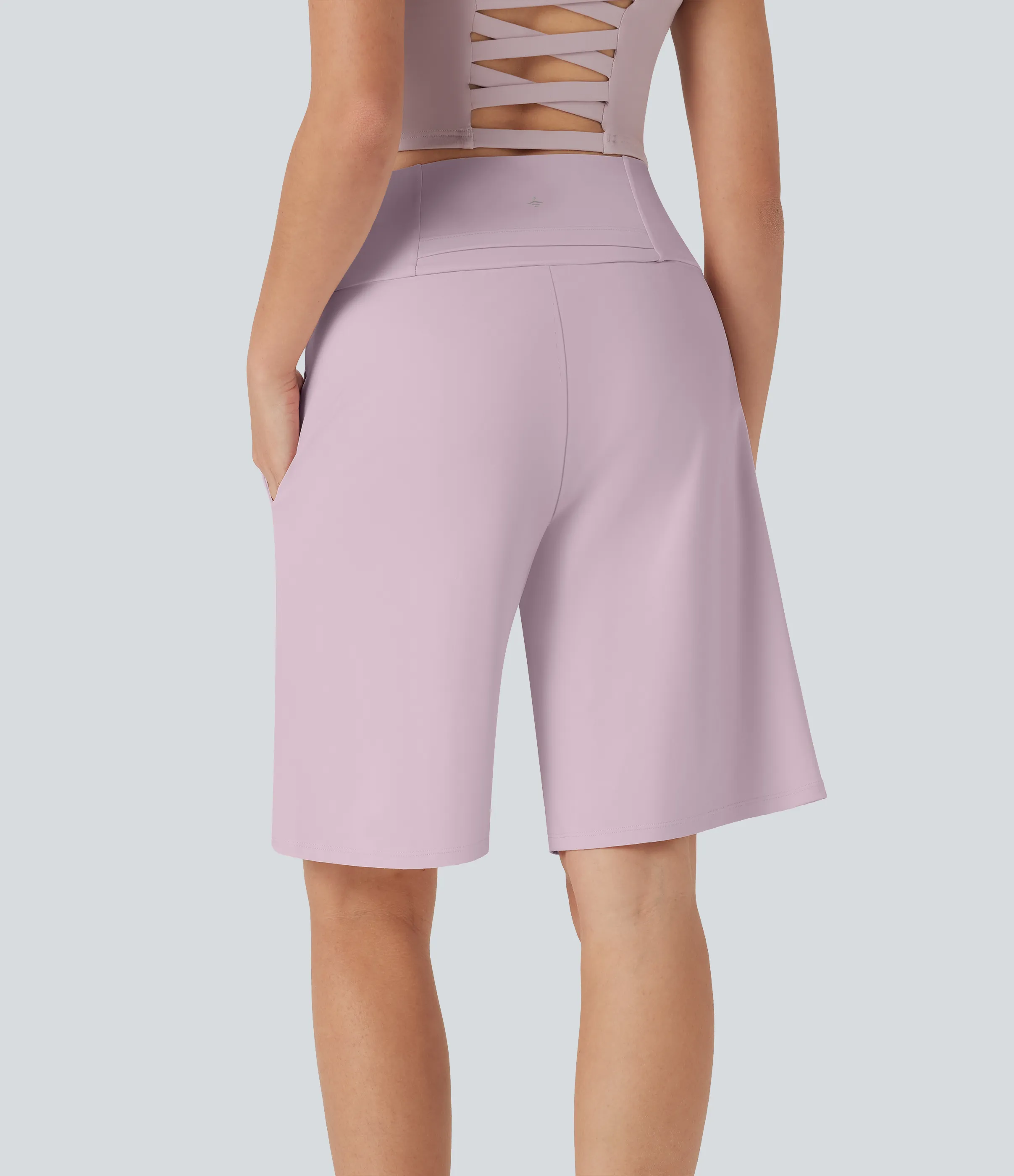 Halara Bermudas Softlyzero™ Airy yoga tiro alto múltiple bolsillo tacto fresco - Pink Purple - S sold by Halara product image thumbnail 3