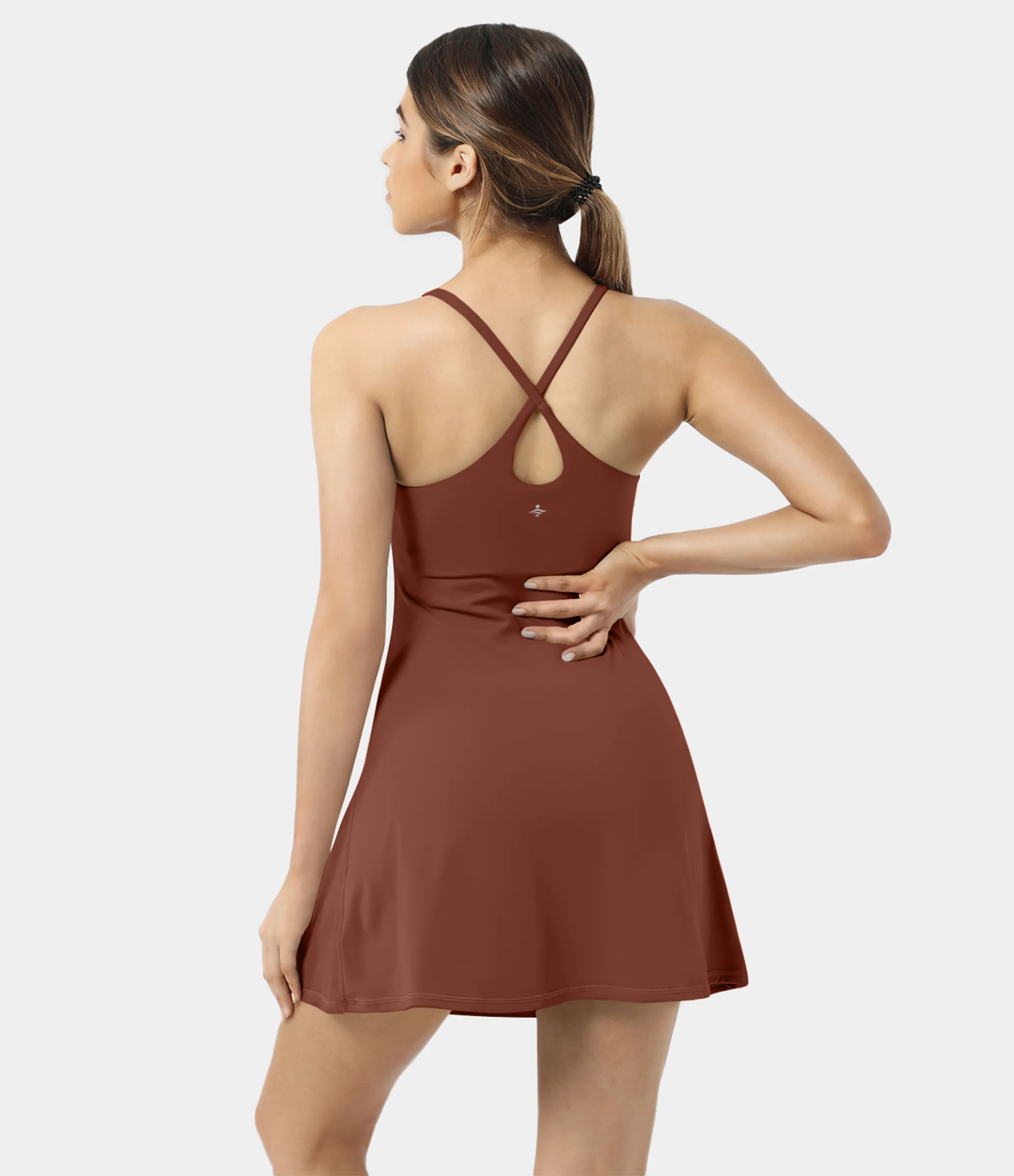 Halara Vestido deportivo SoftlyZero™ Plush afelpado sin espalda en copas D-F - Sequoia - L sold by Halara product image thumbnail 3