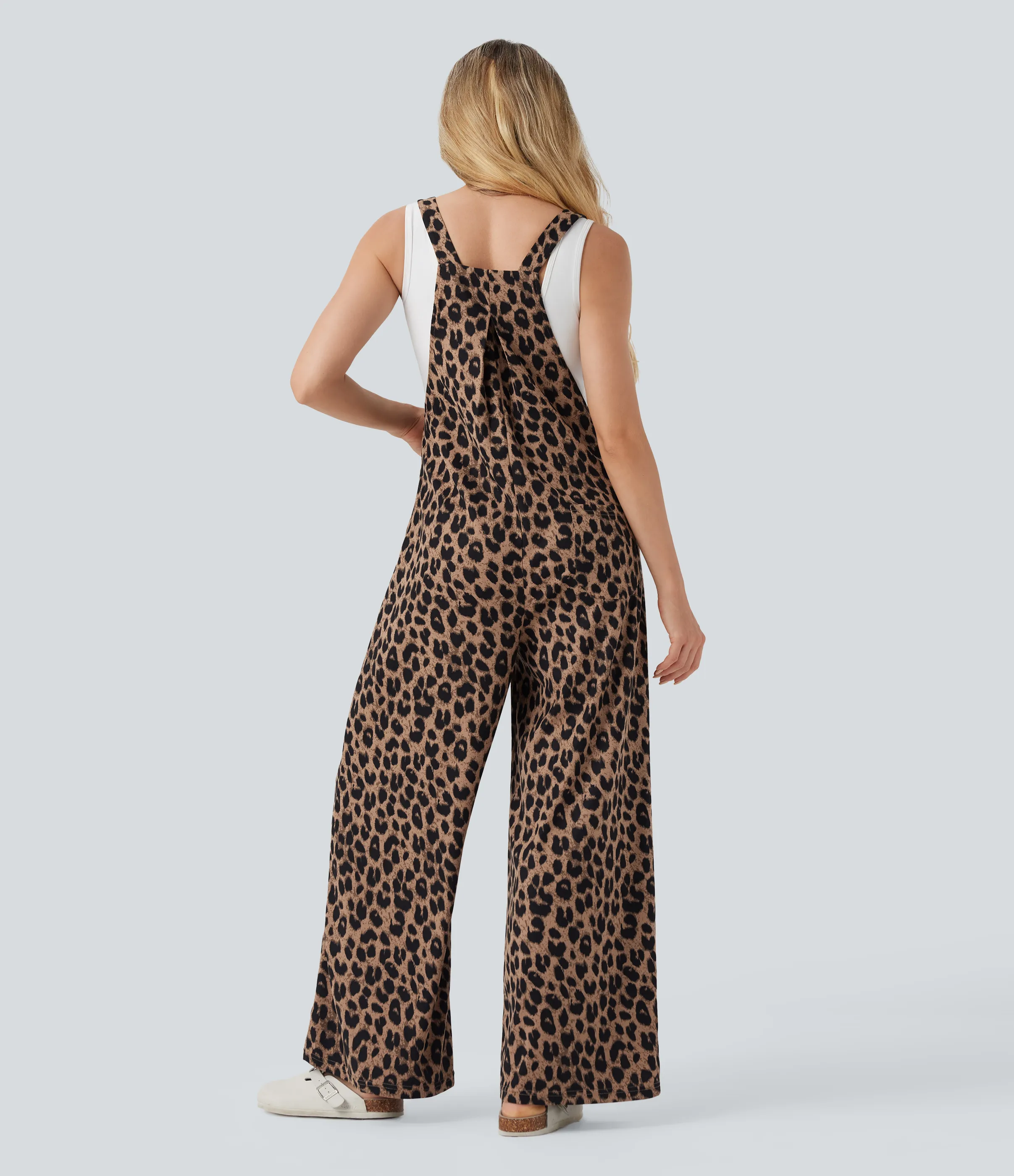 Halara Jumpsuit casual con estampado de leopardo y bolsillos - Noir Safari - L(regular) sold by Halara product image thumbnail 3