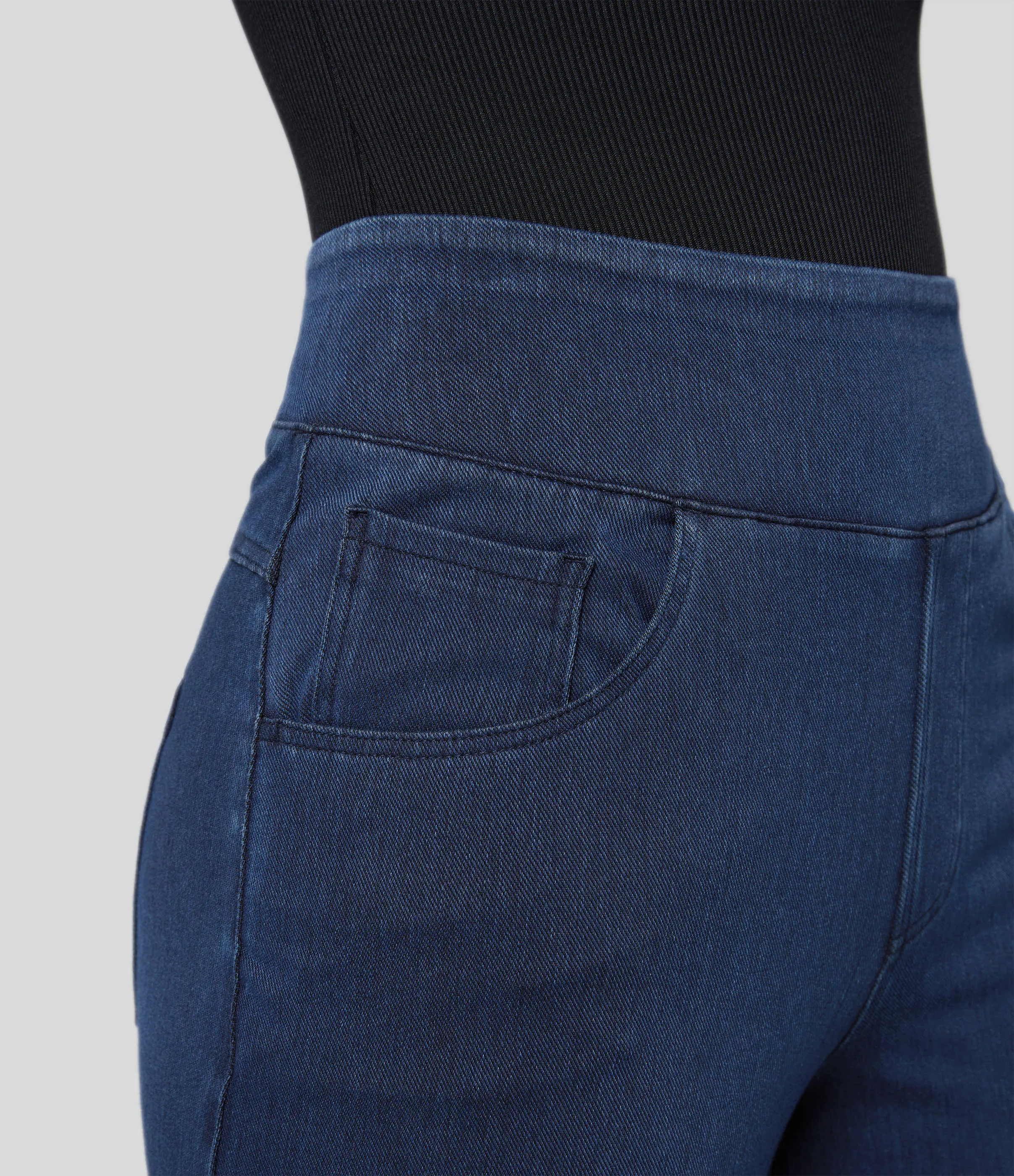 Halara Jeans Halara Flex™ Denim anchos elásticos de tiro alto y holgados con múltiples bolsillos - Washed Denim Navy Blue - S(petite) sold by Halara product image thumbnail 5