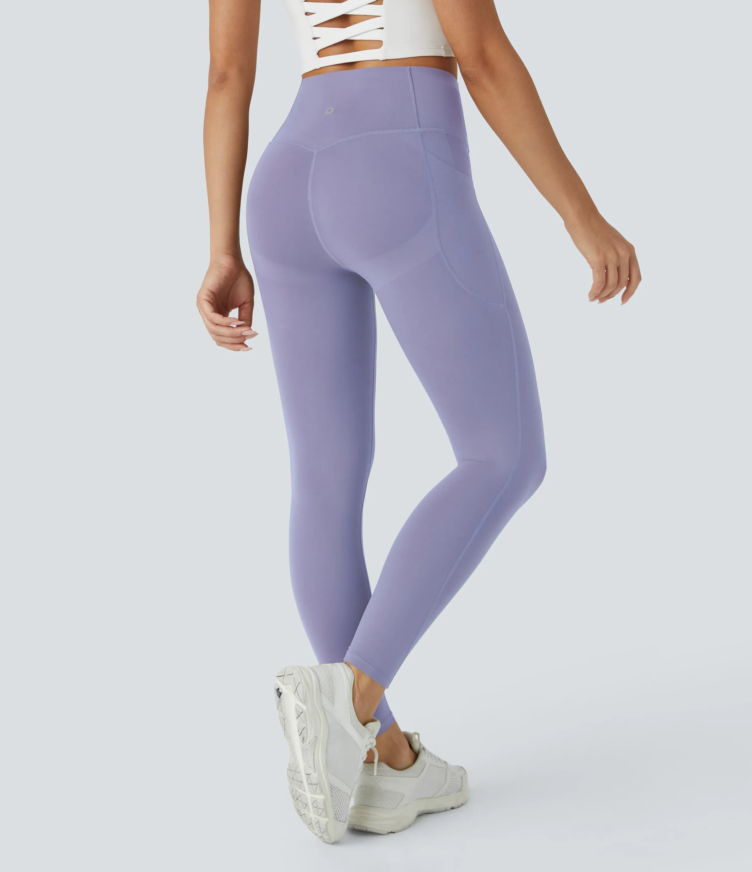 Halara Leggings SoCinched UltraSculpt tiro alto realce glúteos control abdomen bolsillo lateral moldeador - Falling Gray Purple - XS(7/8) sold by Halara product image thumbnail 5