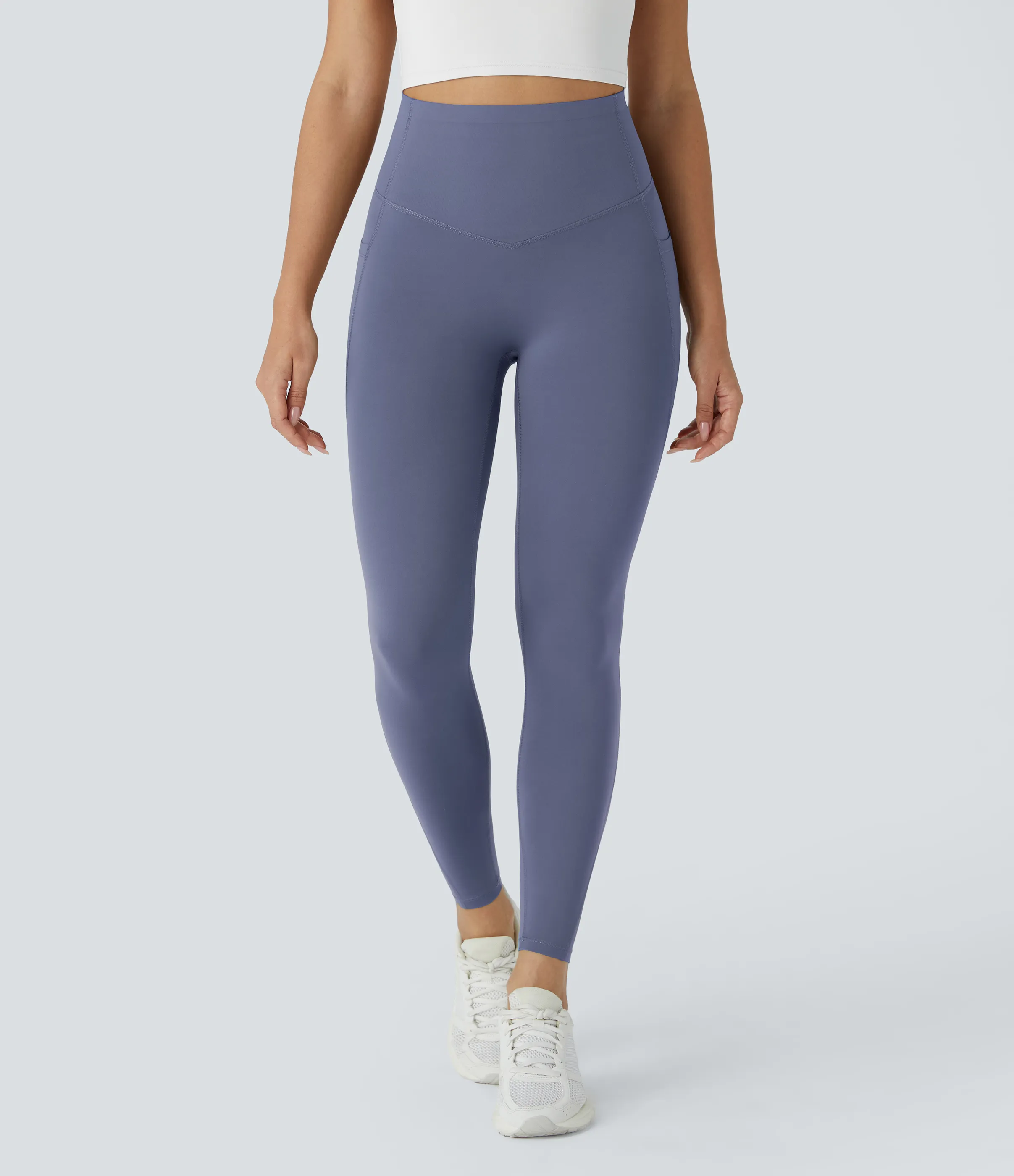 Halara Leggings SoCinched UltraSculpt tiro alto realce glúteos control abdomen bolsillo lateral moldeador - Silent Blue - L(full_length) sold by Halara product image thumbnail 3