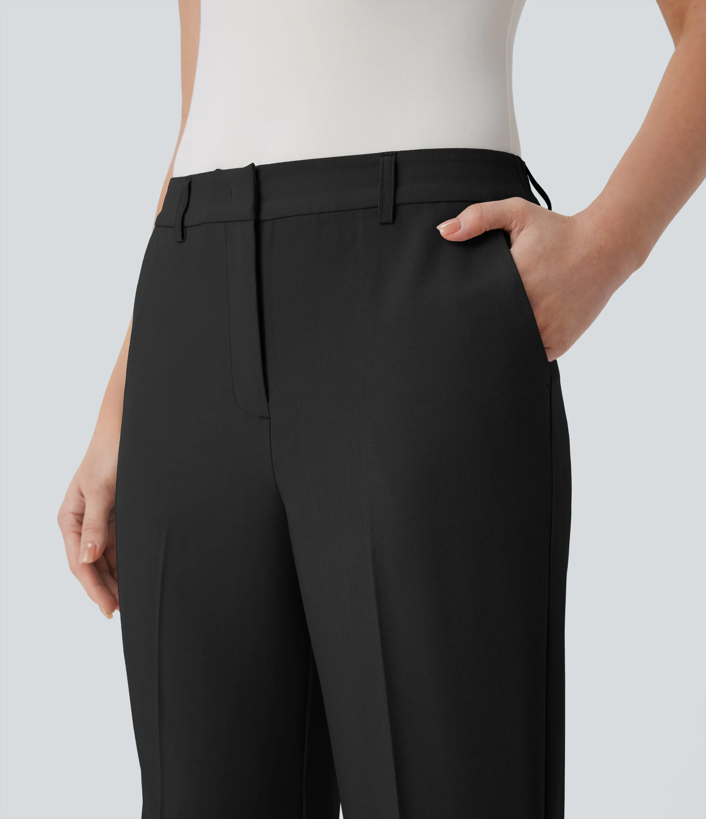 Halara Pantalón oficina capri tiro medio bolsillo lateral - Black - M(regular) sold by Halara product image thumbnail 5
