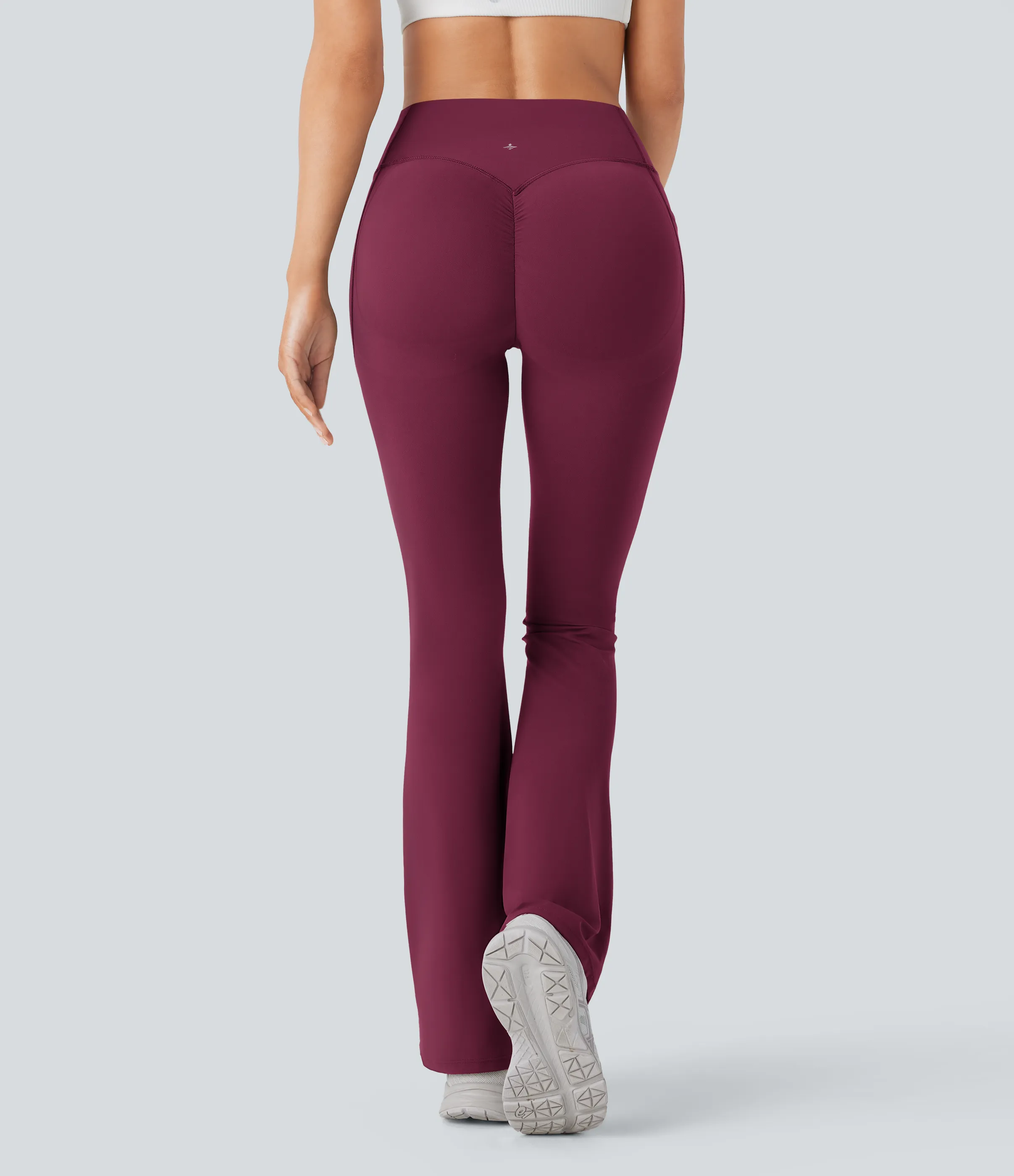 Halara Leggings SoCinched UltraSculpt Bootcut yoga tiro alto realce glúteo bolsillo lateral control abdomen moldeador - Red Plum - XS(regular) sold by Halara product image thumbnail 3