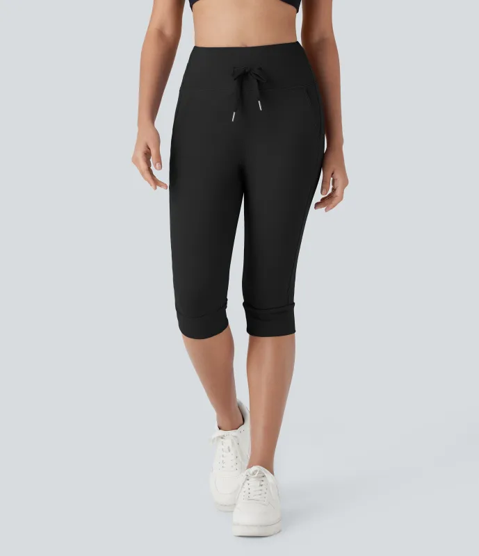 Halara Pantalón Softlyzero™ Plush deportivo yoga pedal bolsillo lateral cordón tiro alto - Black - XS(regular) made by Halara