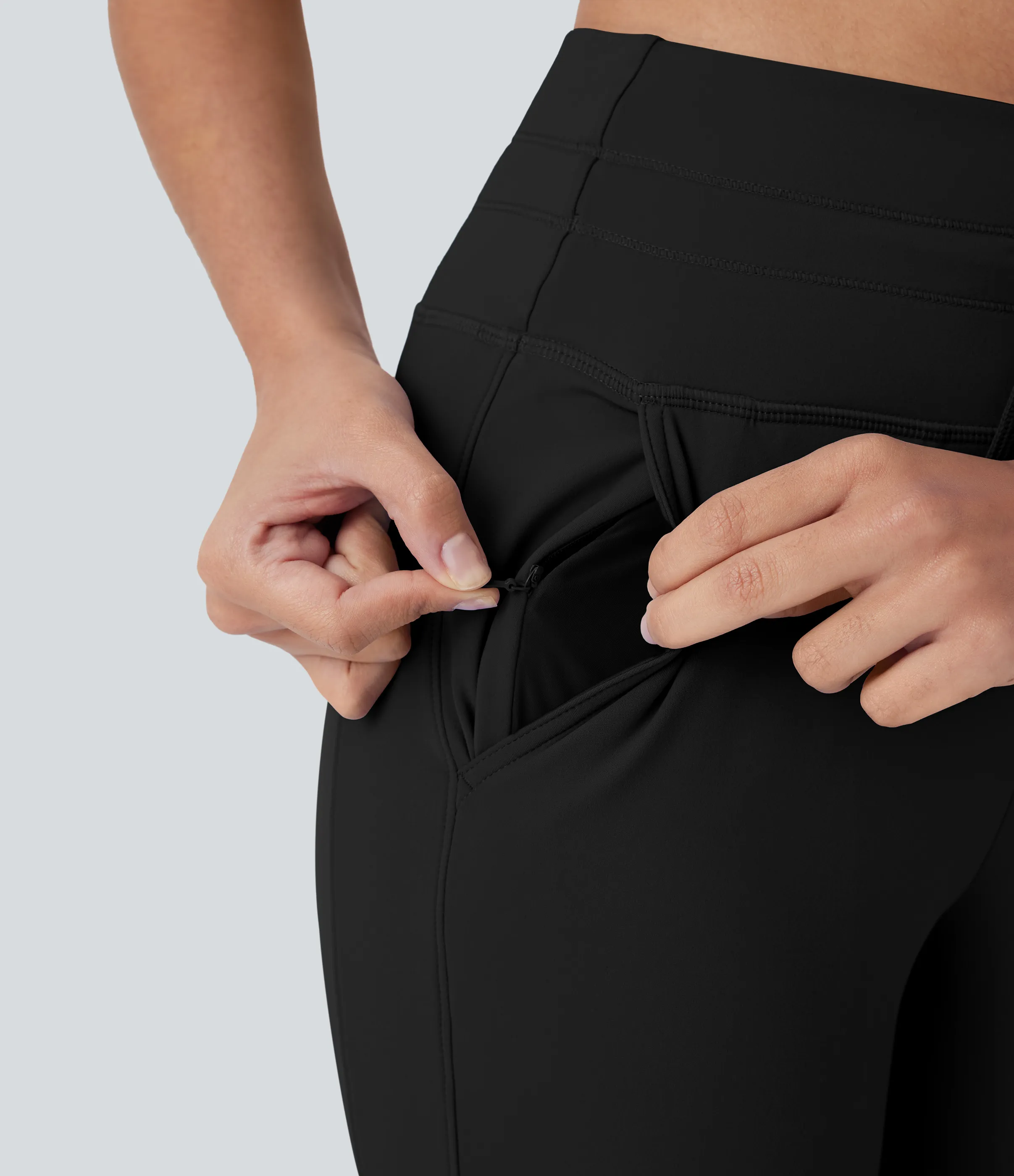 Halara Pantalón Softlyzero™ Plush deportivo yoga pedal bolsillo lateral cordón tiro alto - Black - XS(regular) sold by Halara product image thumbnail 5