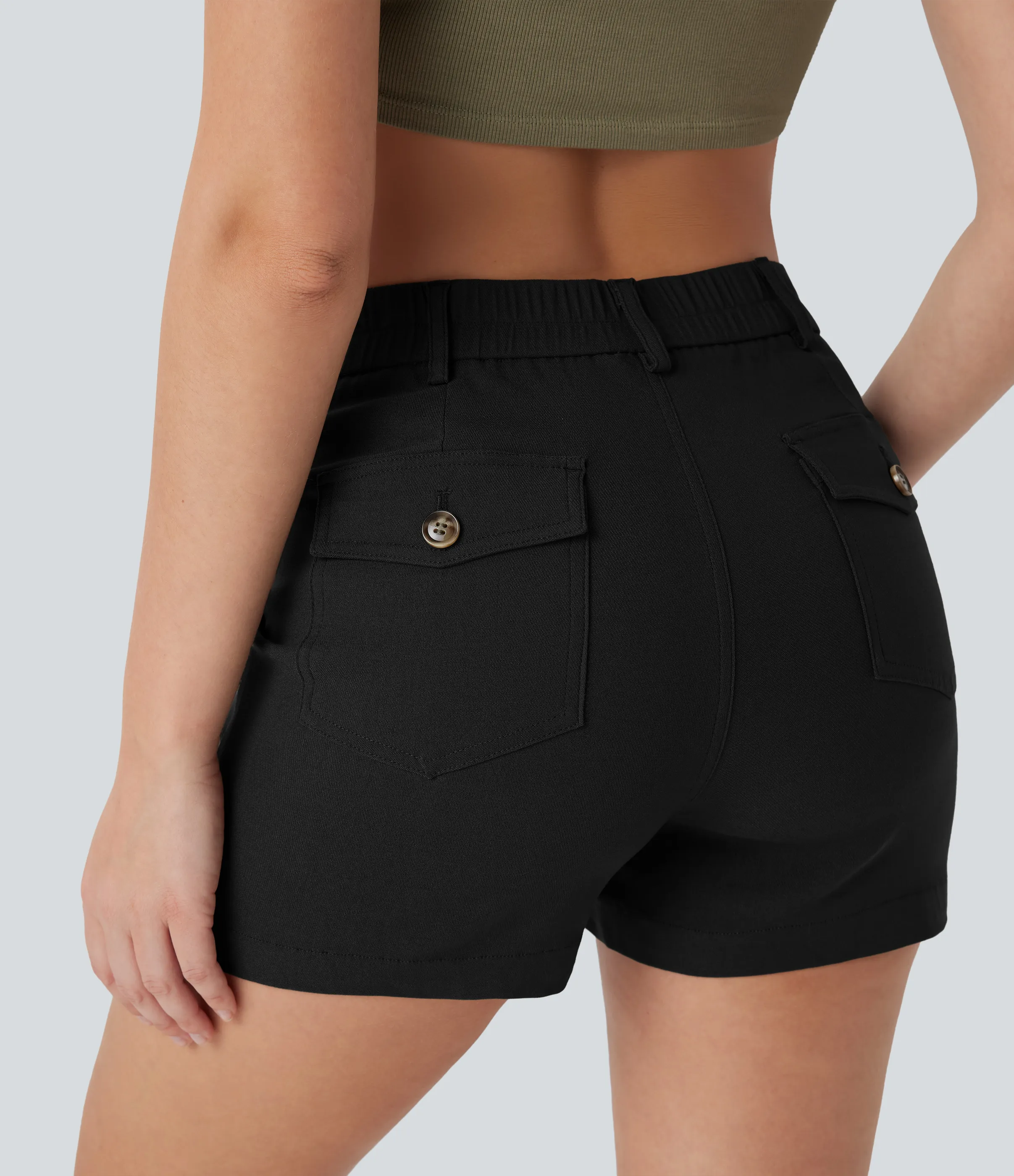 Halara Shorts casuales de tiro alto con múltiples bolsillos - Black - XS sold by Halara product image thumbnail 5