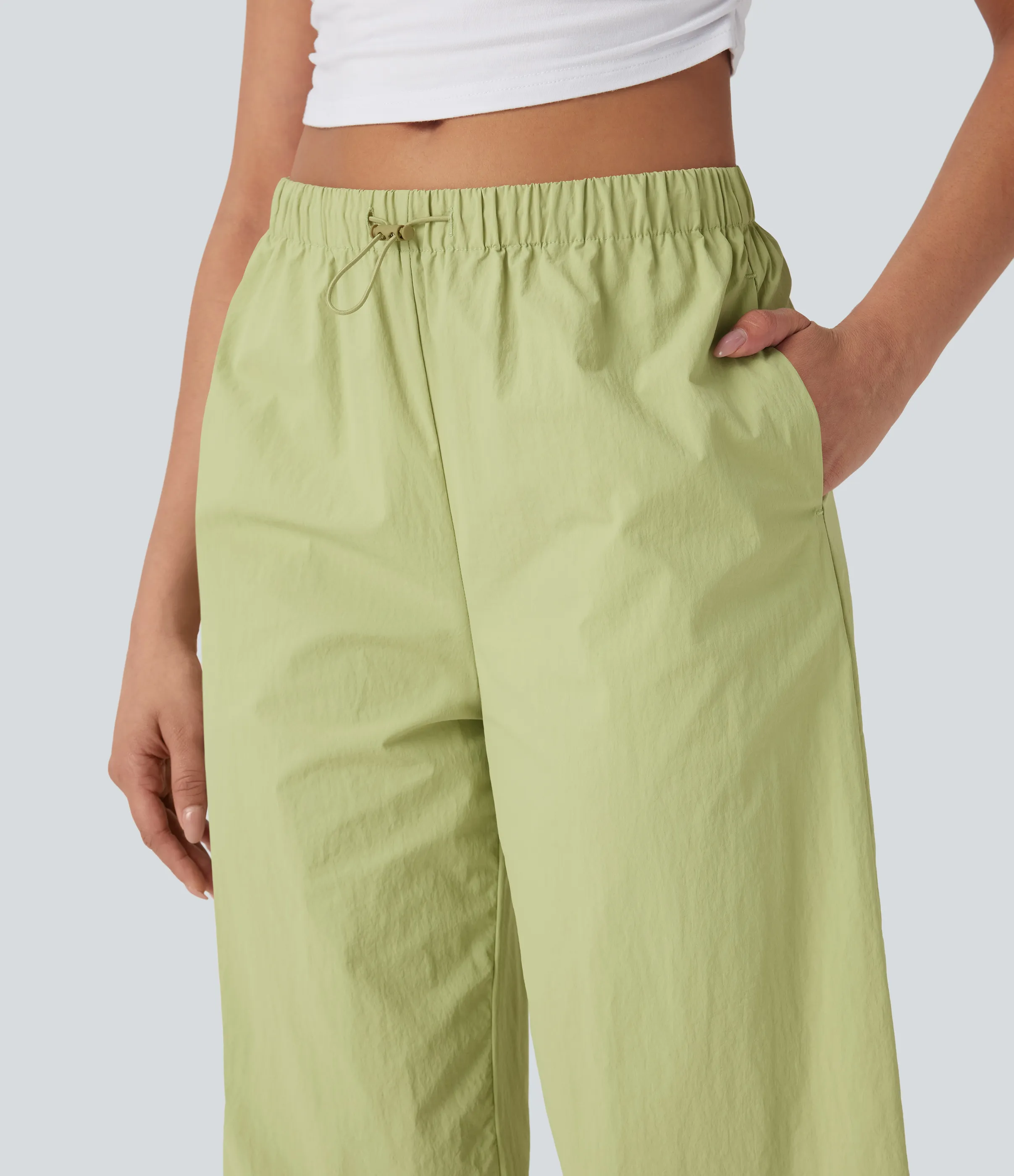 Halara Pantalones deportivos de yoga de tiro bajo con dobladillo ajustable y bolsillos - Nile - L(regular) sold by Halara product image thumbnail 5